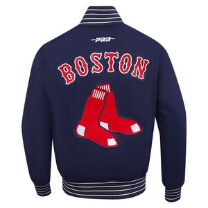 Pro Standard Men's MLB Boston Red Sox Current Logo Pro Game Day Double Knit Jacket -Navy/White