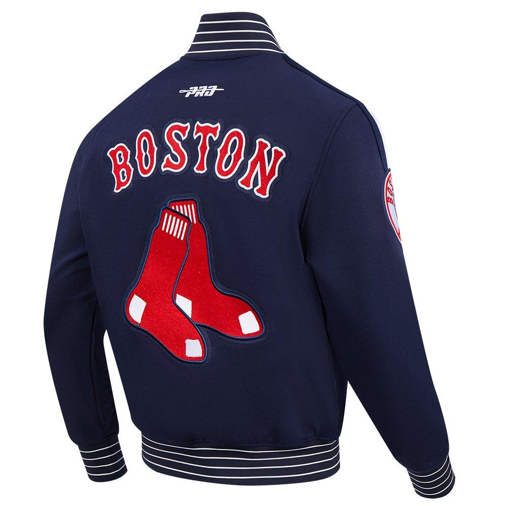 Pro Standard Men's MLB Boston Red Sox Current Logo Pro Game Day Double Knit Jacket -Navy/White - NAVY/WHITE Thumbnail View 4