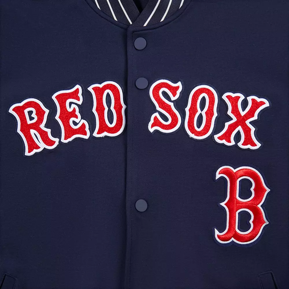 Pro Standard Men's MLB Boston Red Sox Current Logo Pro Game Day Double Knit Jacket -Navy/White - NAVY/WHITE