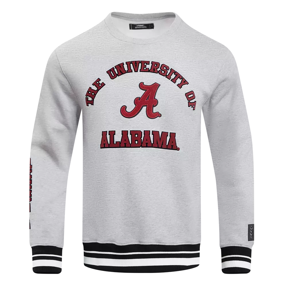 Pro Standard Men's NCAA​ Alabama Crimson Tide Classic Crewneck Sweatshirt -Grey/Black - GREY/BLACK