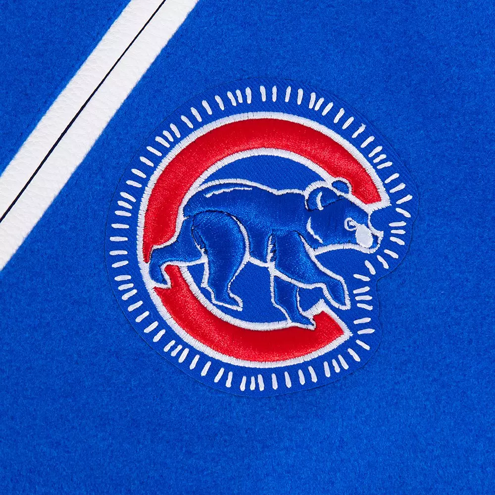Pro Standard Men's MLB Chicago Cubs Current Logo Pro Game Day Double Knit Jacket - Royal/White - ROYAL/WHITE