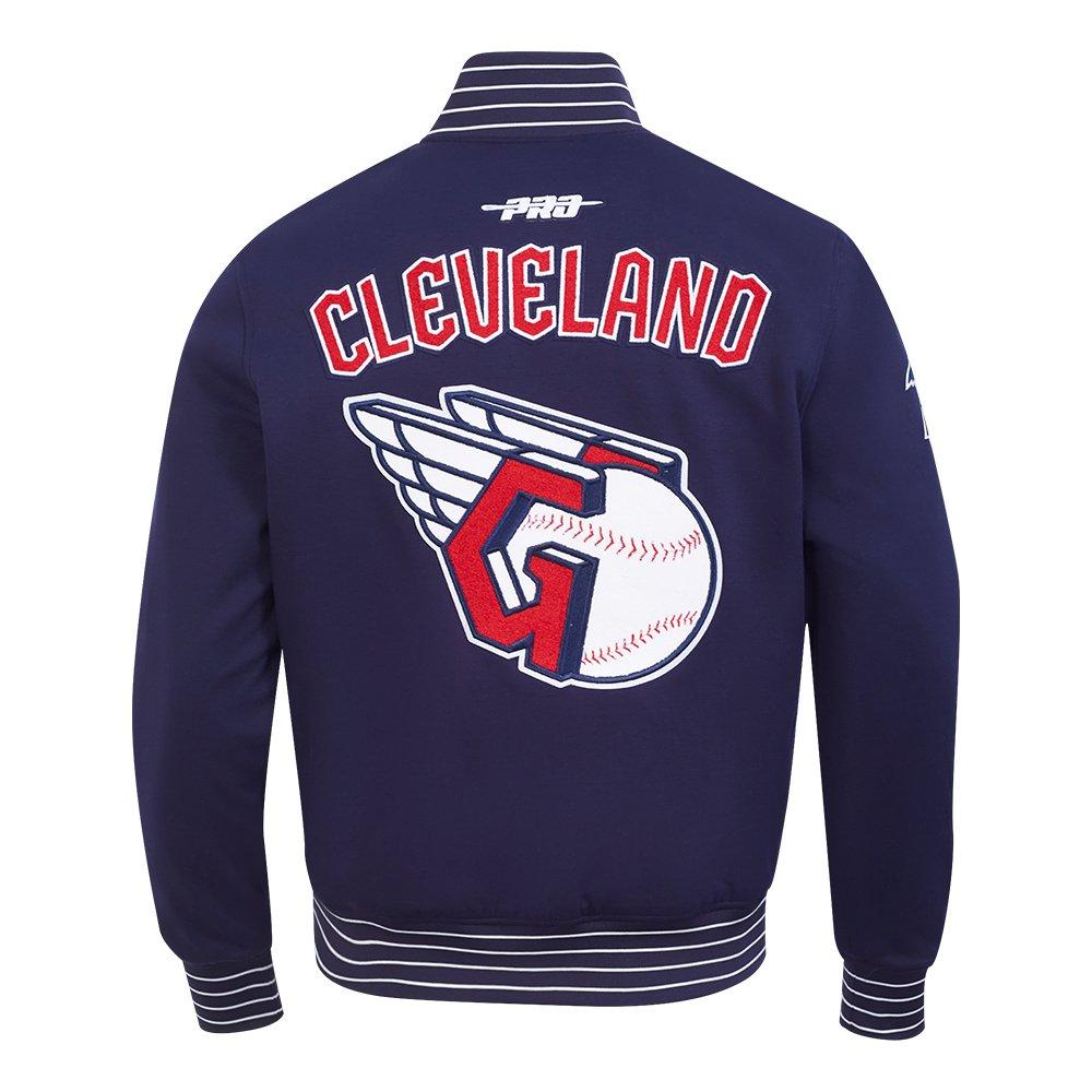 Pro Standard Men's MLB Cleveland Guardians Current Logo Pro Game Day Double Knit Jacket - Navy/White - NAVY/WHITE Thumbnail View 2
