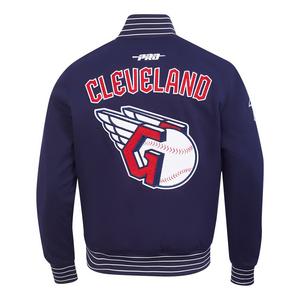 Pro Standard Men's MLB Cleveland Guardians Current Logo Pro Game Day Double Knit Jacket -Navy/White