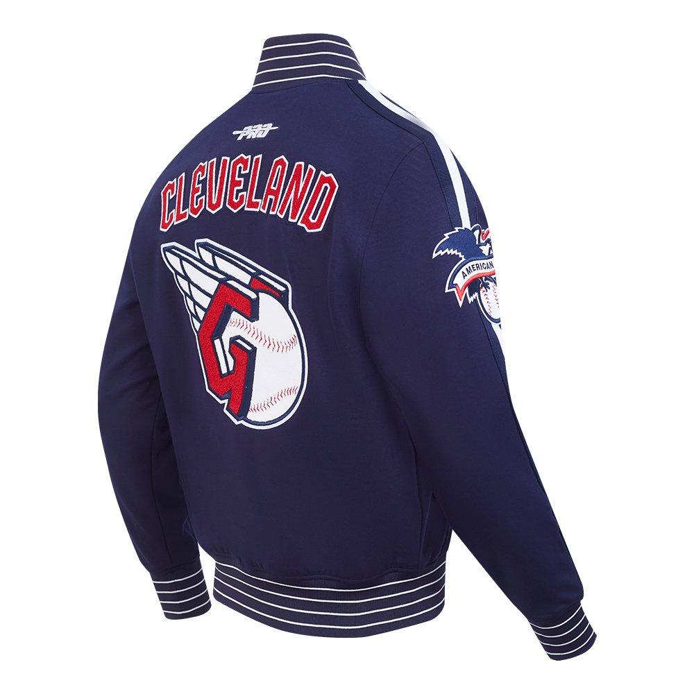 Pro Standard Men's MLB Cleveland Guardians Current Logo Pro Game Day Double Knit Jacket -Navy/White - NAVY/WHITE Thumbnail View 4