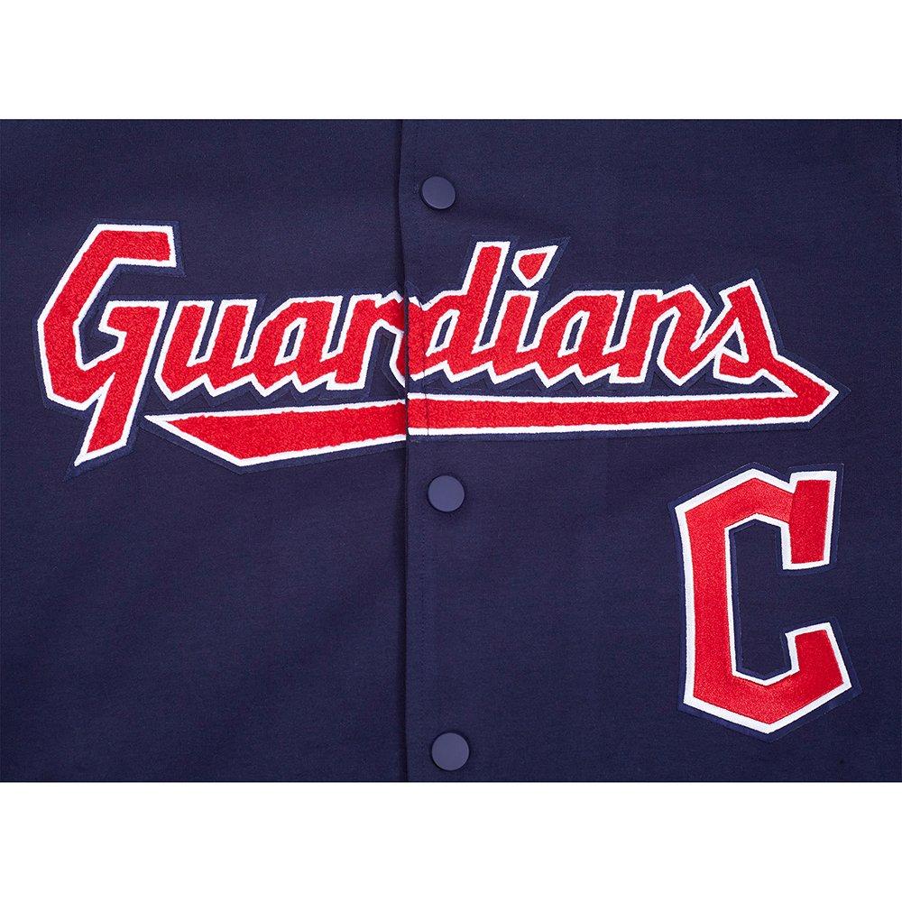 Pro Standard Men's MLB Cleveland Guardians Current Logo Pro Game Day Double Knit Jacket - Navy/White - NAVY/WHITE Thumbnail View 5