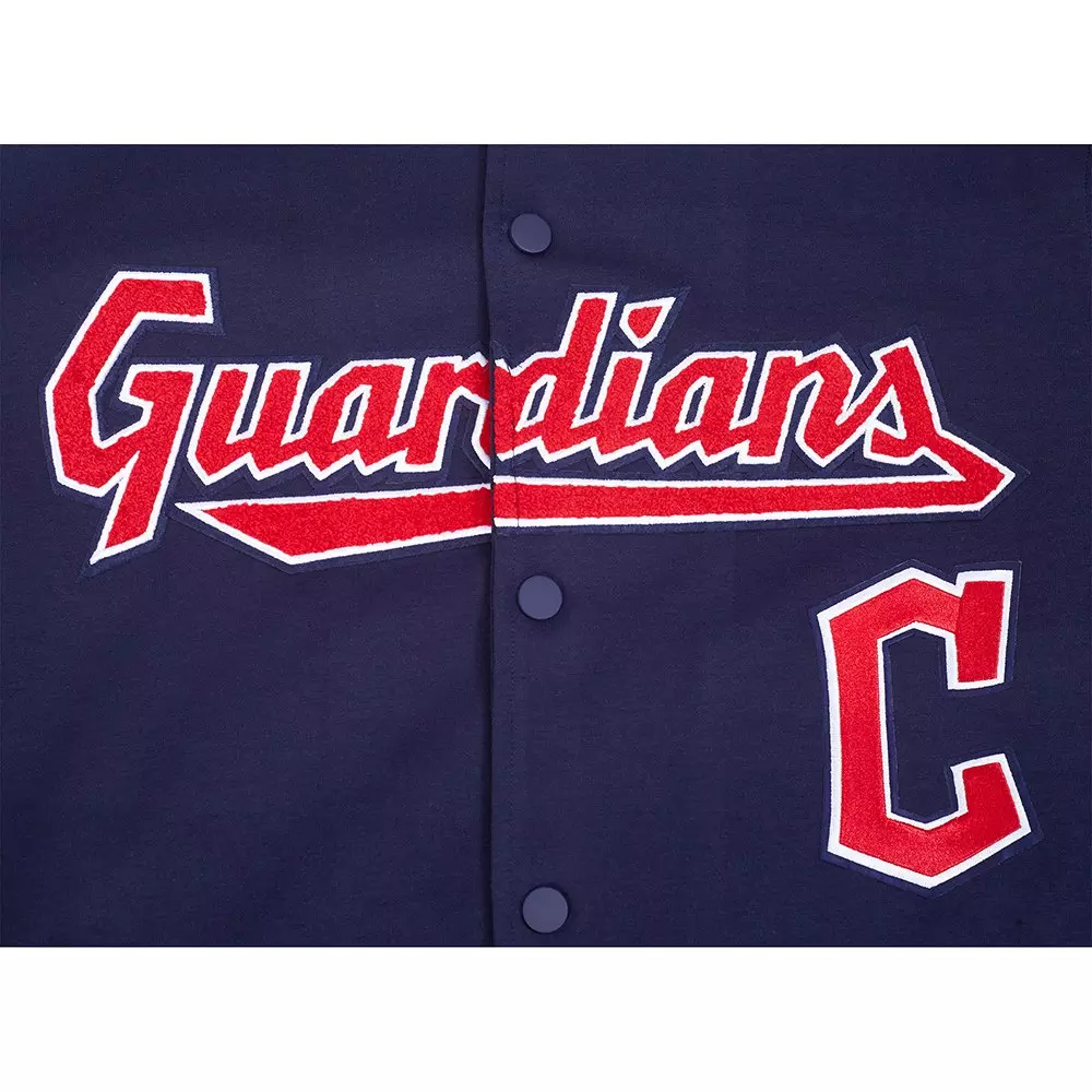Pro Standard Men's MLB Cleveland Guardians Current Logo Pro Game Day Double Knit Jacket -Navy/White - NAVY/WHITE