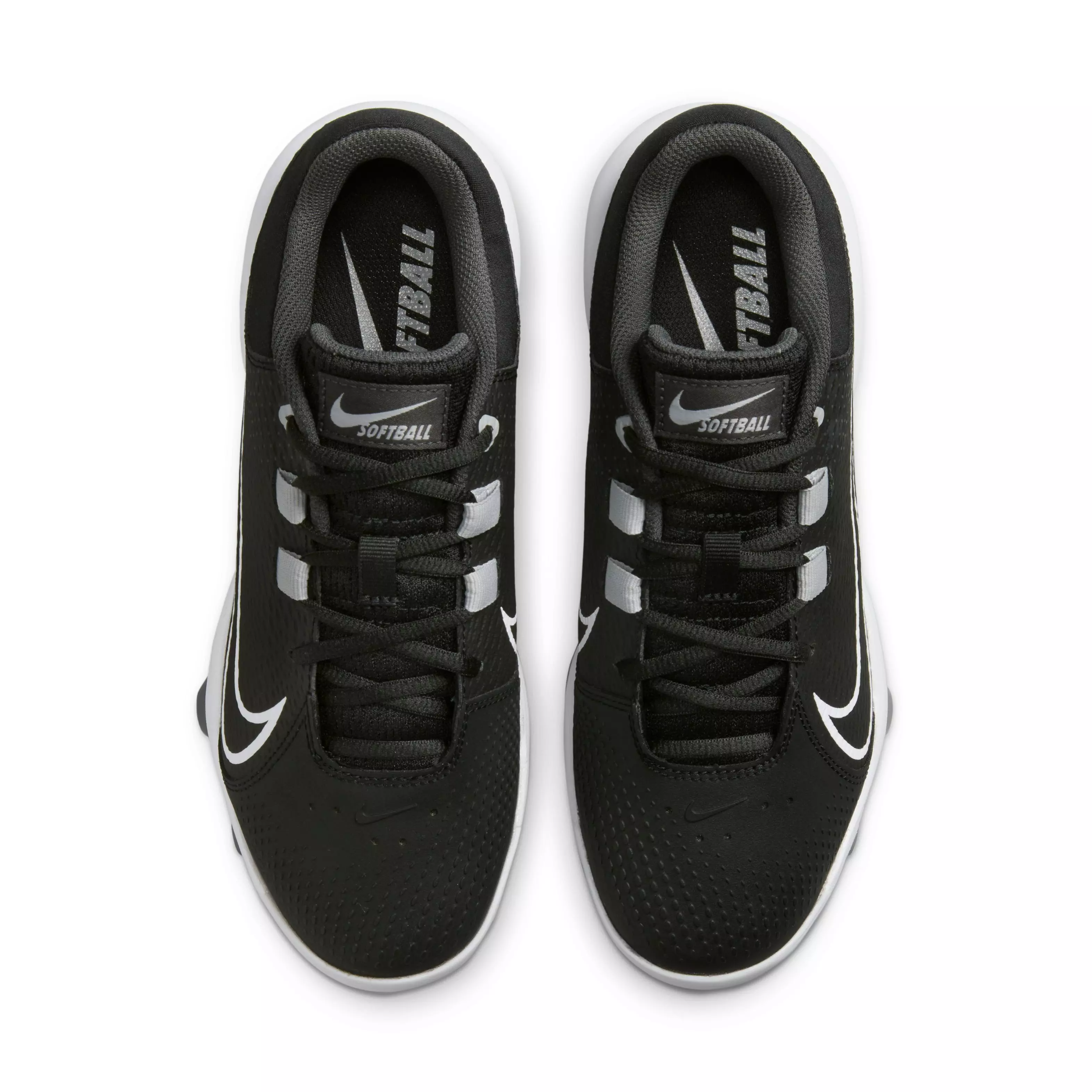 Nike Hyperdiamond 4 Pro MCS "Black/White/Dark Smoke Grey/Wolf Grey" Women's Softball Cleat - BLACK/WHITE/DK GREY/GREY