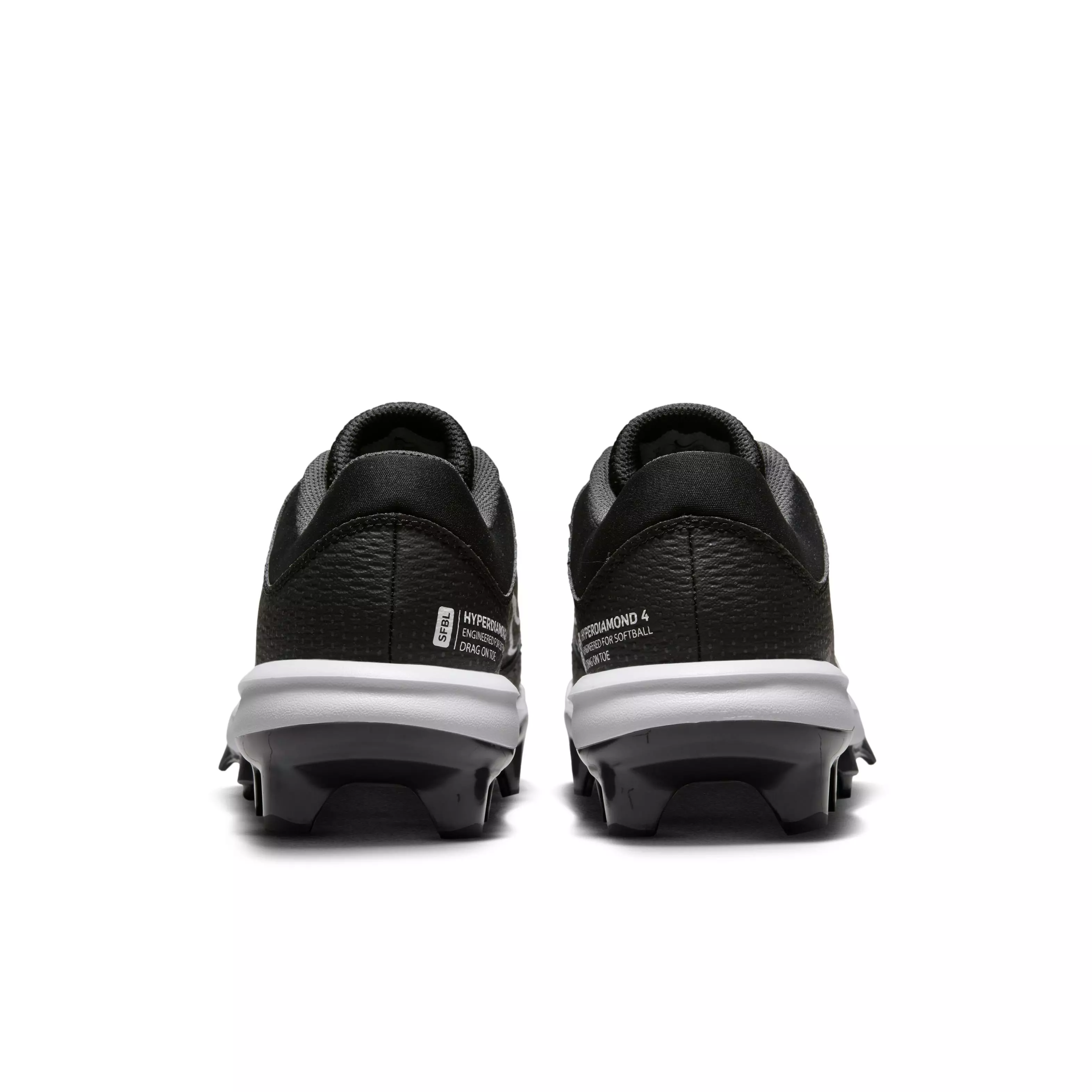 Nike Hyperdiamond 4 Pro MCS "Black/White/Dark Smoke Grey/Wolf Grey" Women's Softball Cleat - BLACK/WHITE/DK GREY/GREY