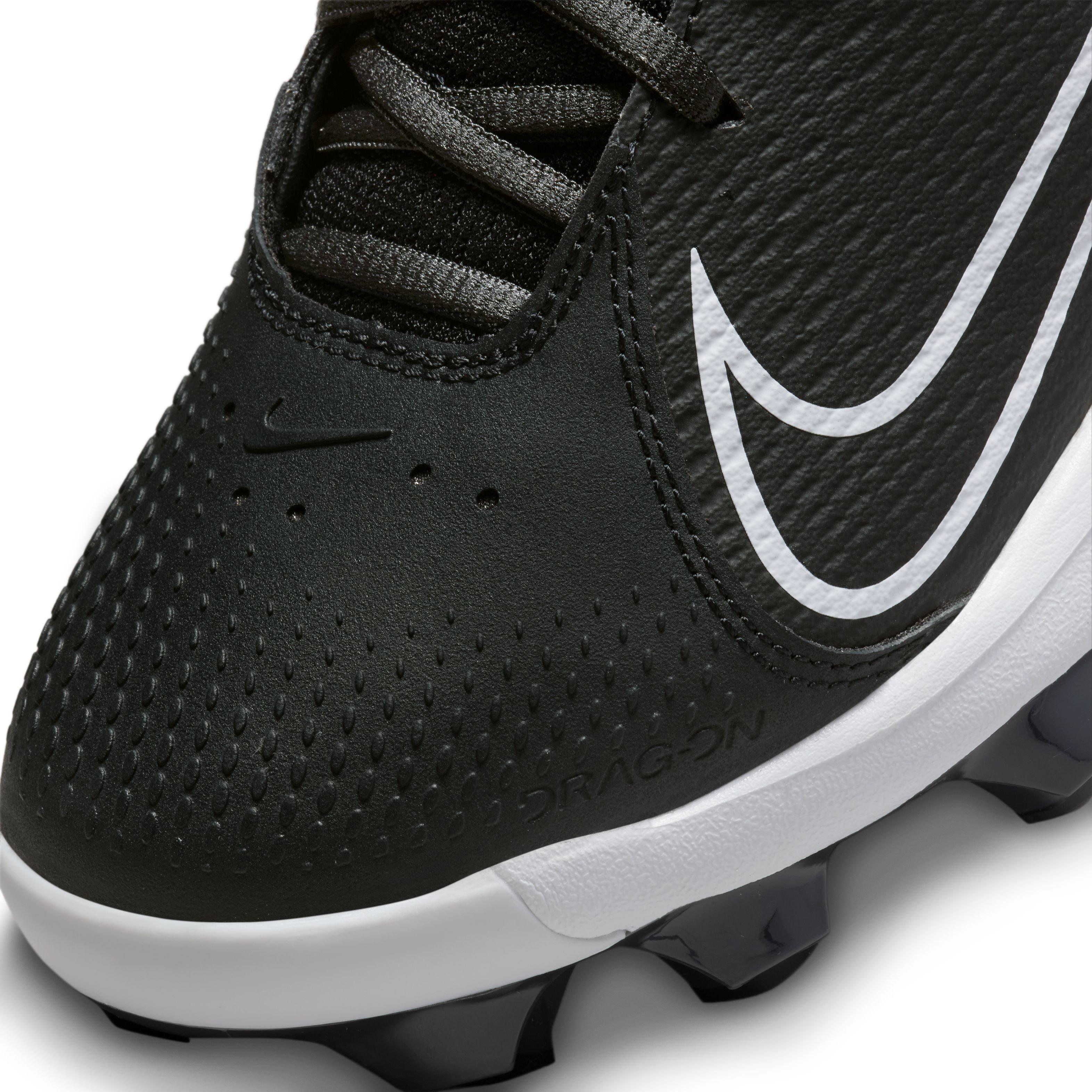 Nike Hyperdiamond 4 Pro MCS "Black/White/Dark Smoke Grey/Wolf Grey" Women's Softball Cleat - BLACK/WHITE/DK GREY/GREY Thumbnail View 8