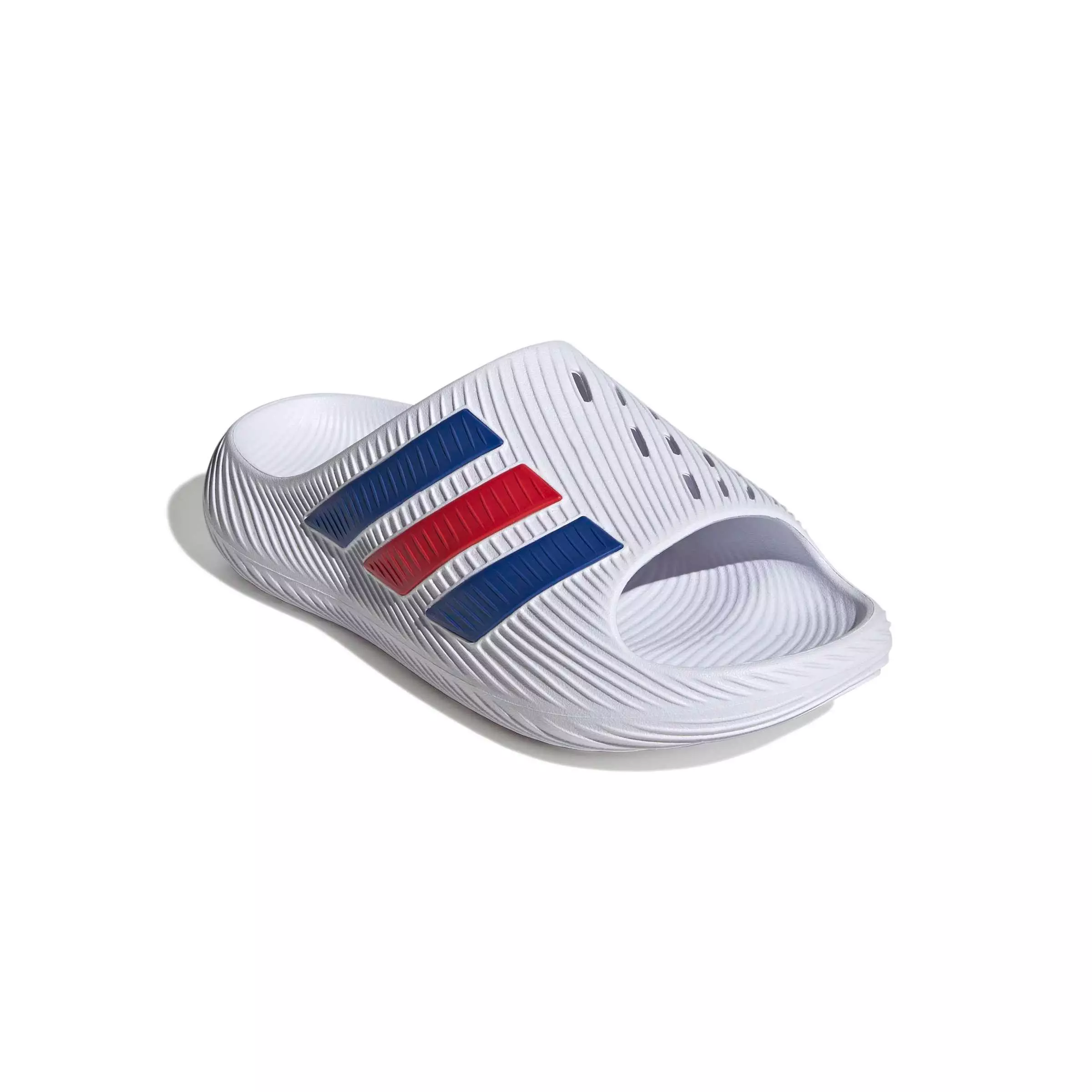 adidas Purechill "Ftwr White/Team Royal Blue/Better Scarlet" Men's Slide - WHITE/ROYAL/SCARLET