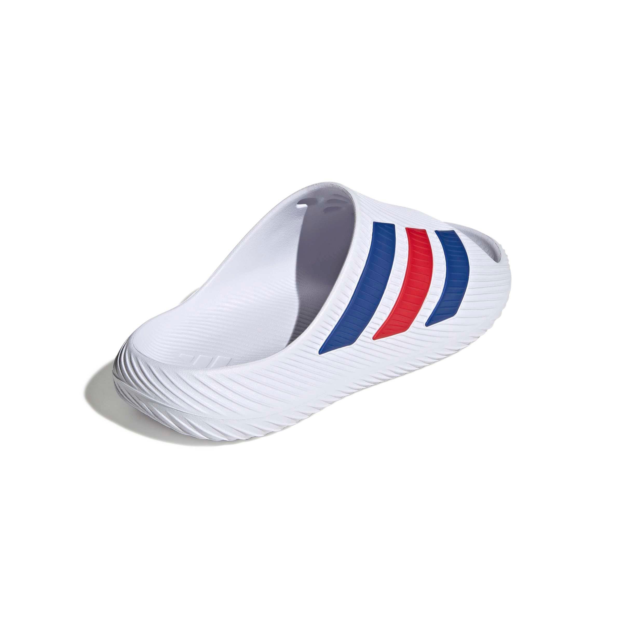 adidas Purechill "Ftwr White/Team Royal Blue/Better Scarlet" Men's Slide - WHITE/ROYAL/SCARLET