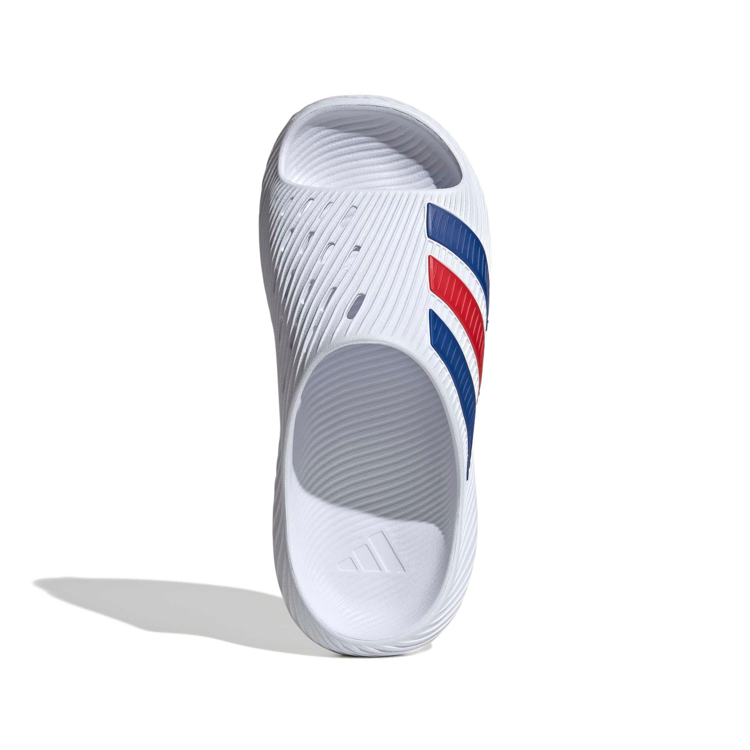 adidas Purechill "Ftwr White/Team Royal Blue/Better Scarlet" Men's Slide - WHITE/ROYAL/SCARLET