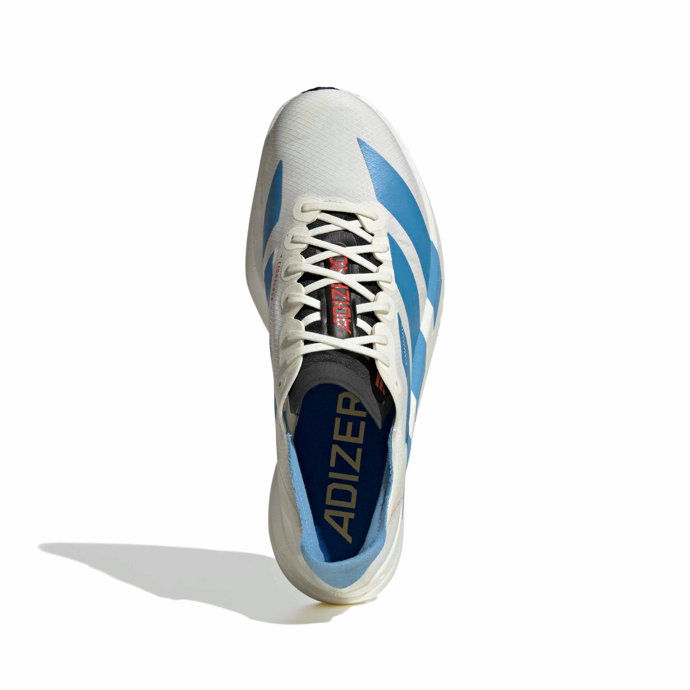 adidas Adizero Adios Pro 4 "Off White/Light Blue/Bright Red" Men's Running Shoe - OFF WHITE/LT BLUE/RED