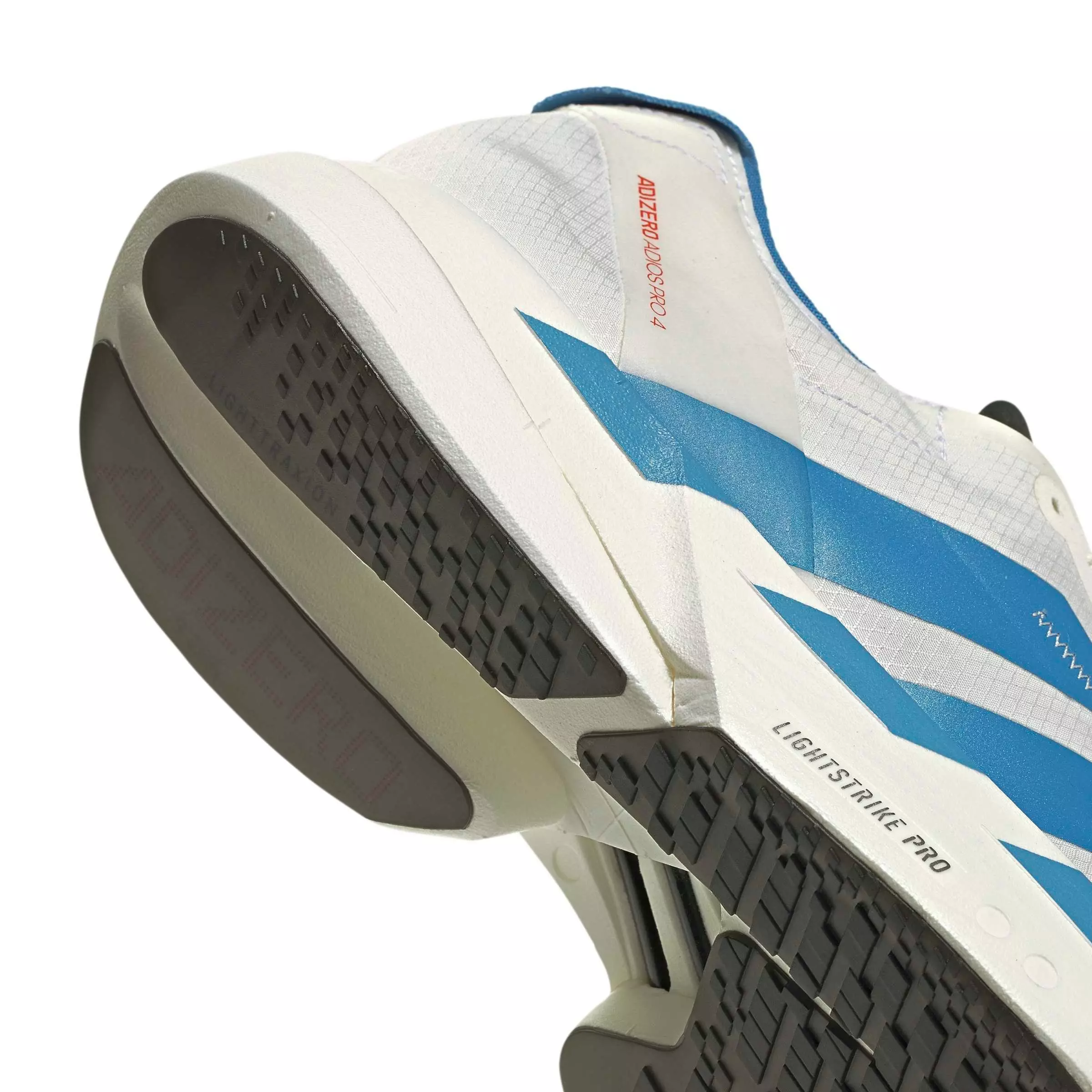 adidas Adizero Adios Pro 4 "Off White/Light Blue/Bright Red" Men's Running Shoe - OFF WHITE/LT BLUE/RED