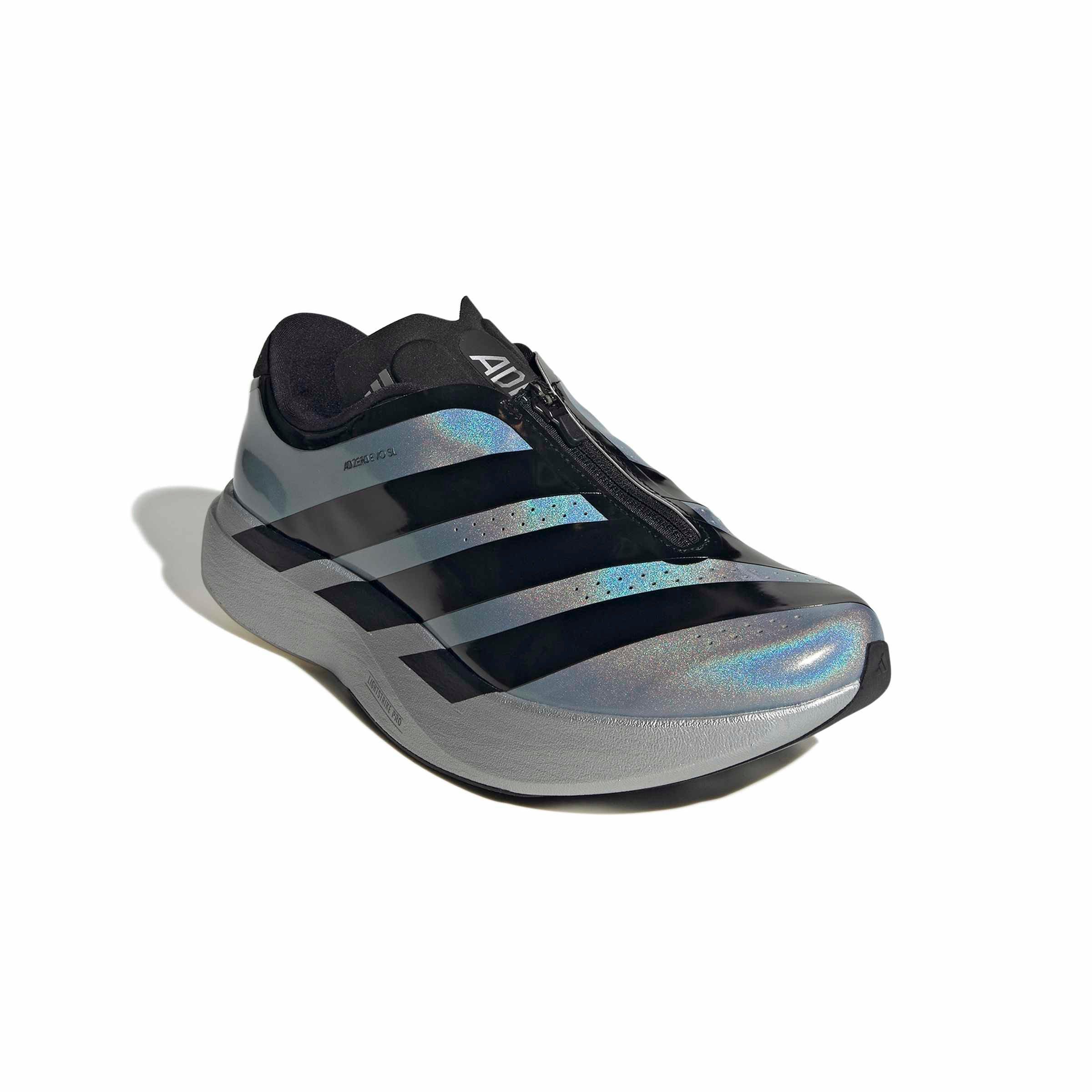 adidas Adizero EVO SL Zip "Silver Metallic/Core Black/Halo Silver" Men's Running Shoe - SILVER/BLACK/SILVER