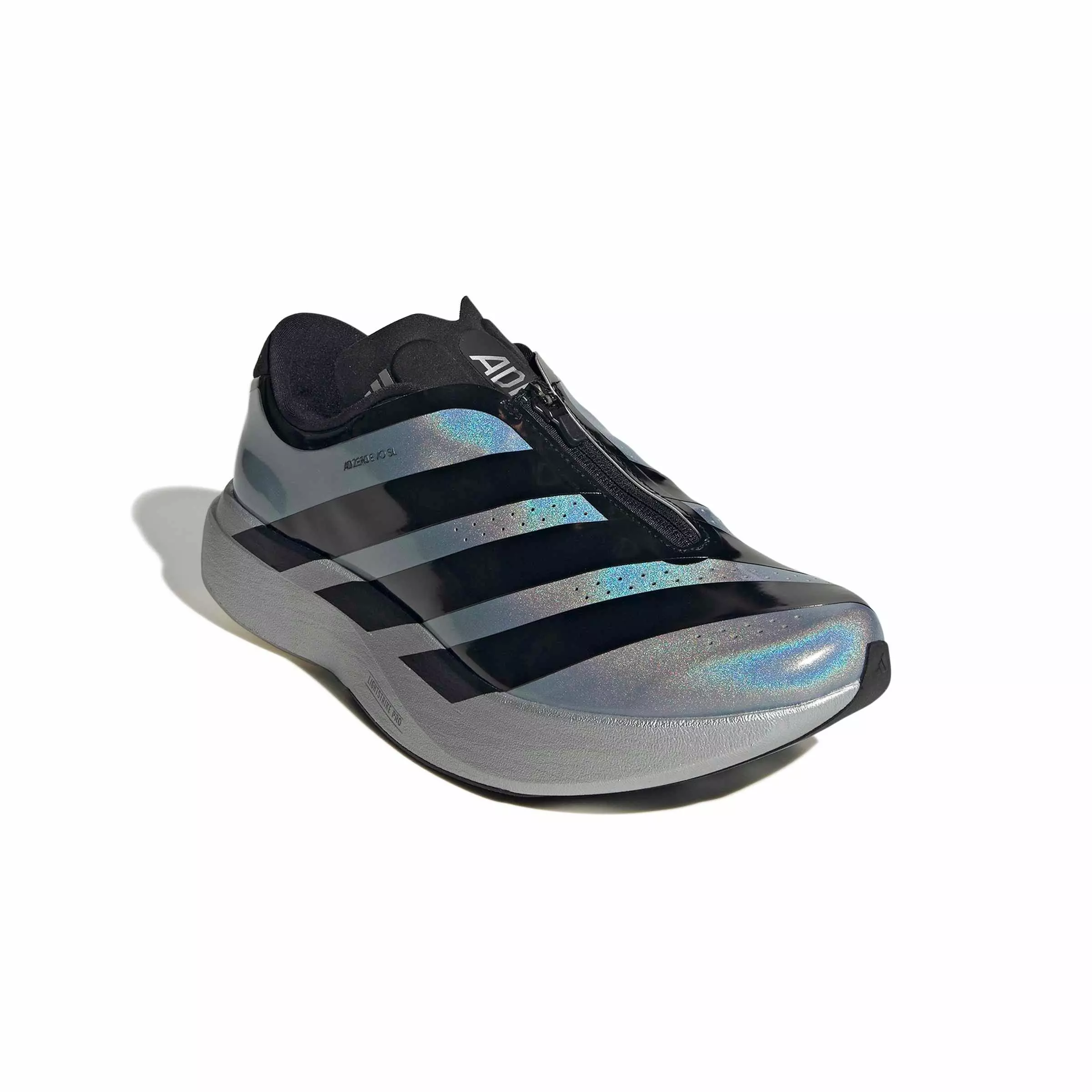 adidas Adizero EVO SL Zip "Silver Metallic/Core Black/Halo Silver" Men's Running Shoe - SILVER/BLACK/SILVER