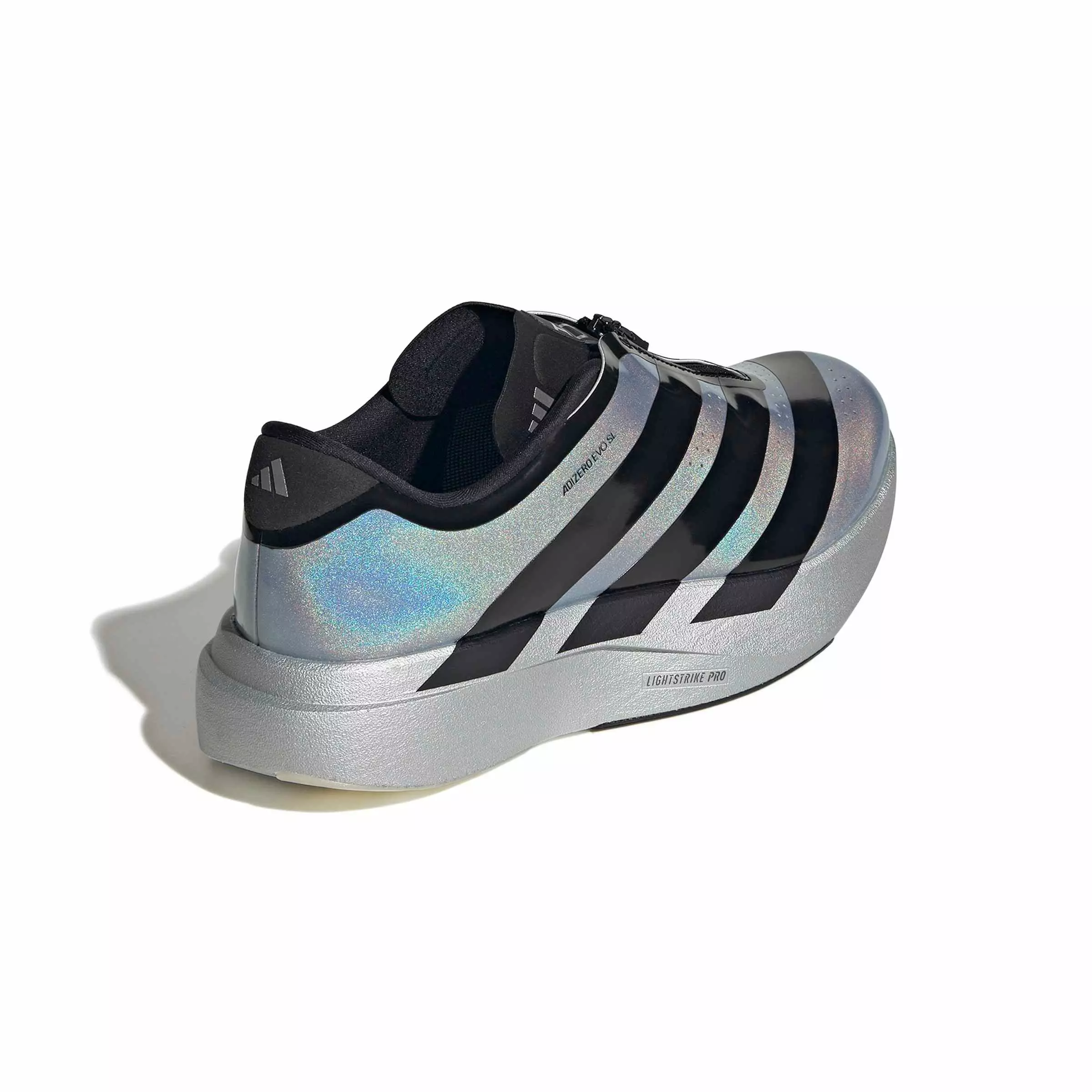 adidas Adizero EVO SL Zip "Silver Metallic/Core Black/Halo Silver" Men's Running Shoe - SILVER/BLACK/SILVER