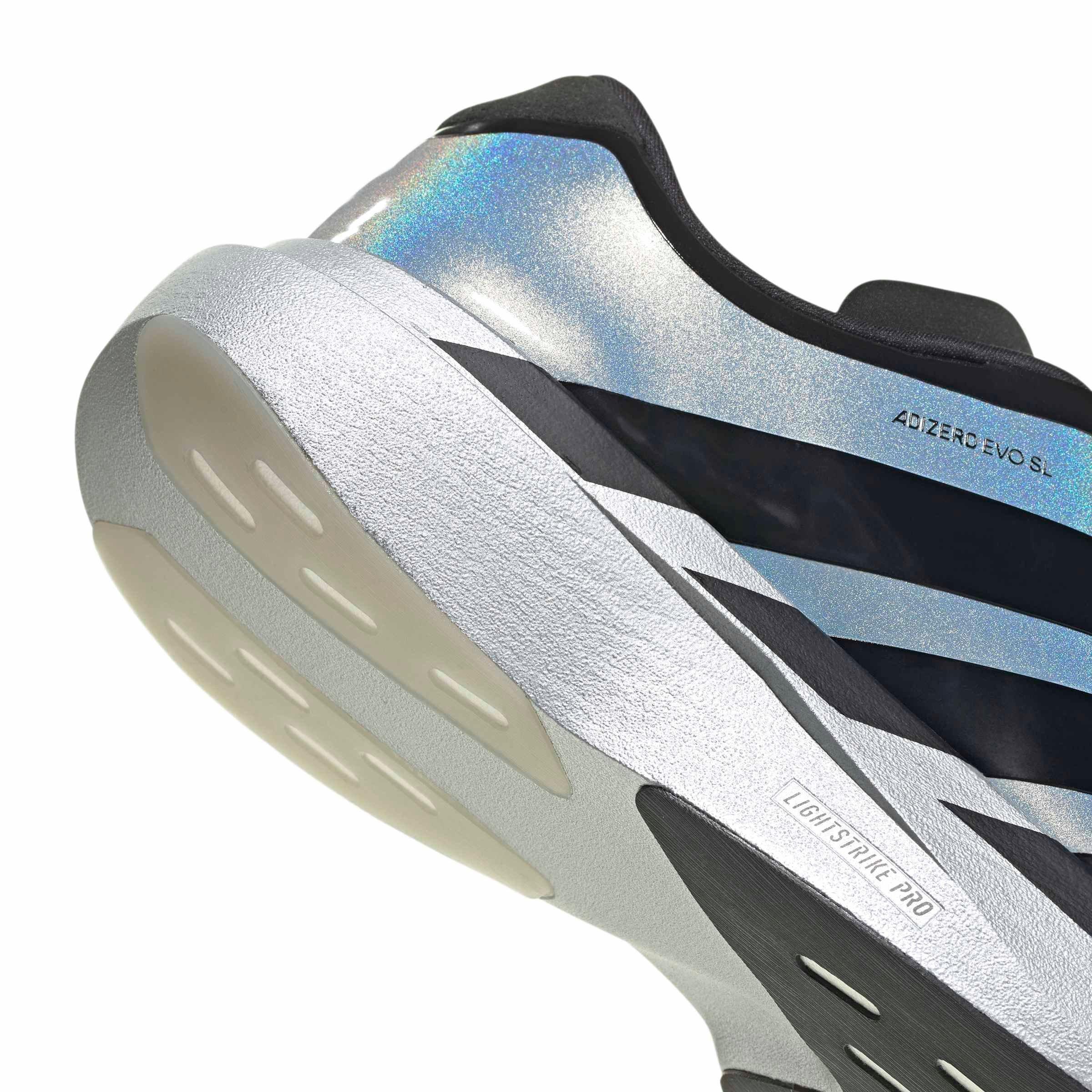 adidas Adizero EVO SL Zip "Silver Metallic/Core Black/Halo Silver" Men's Running Shoe - SILVER/BLACK/SILVER
