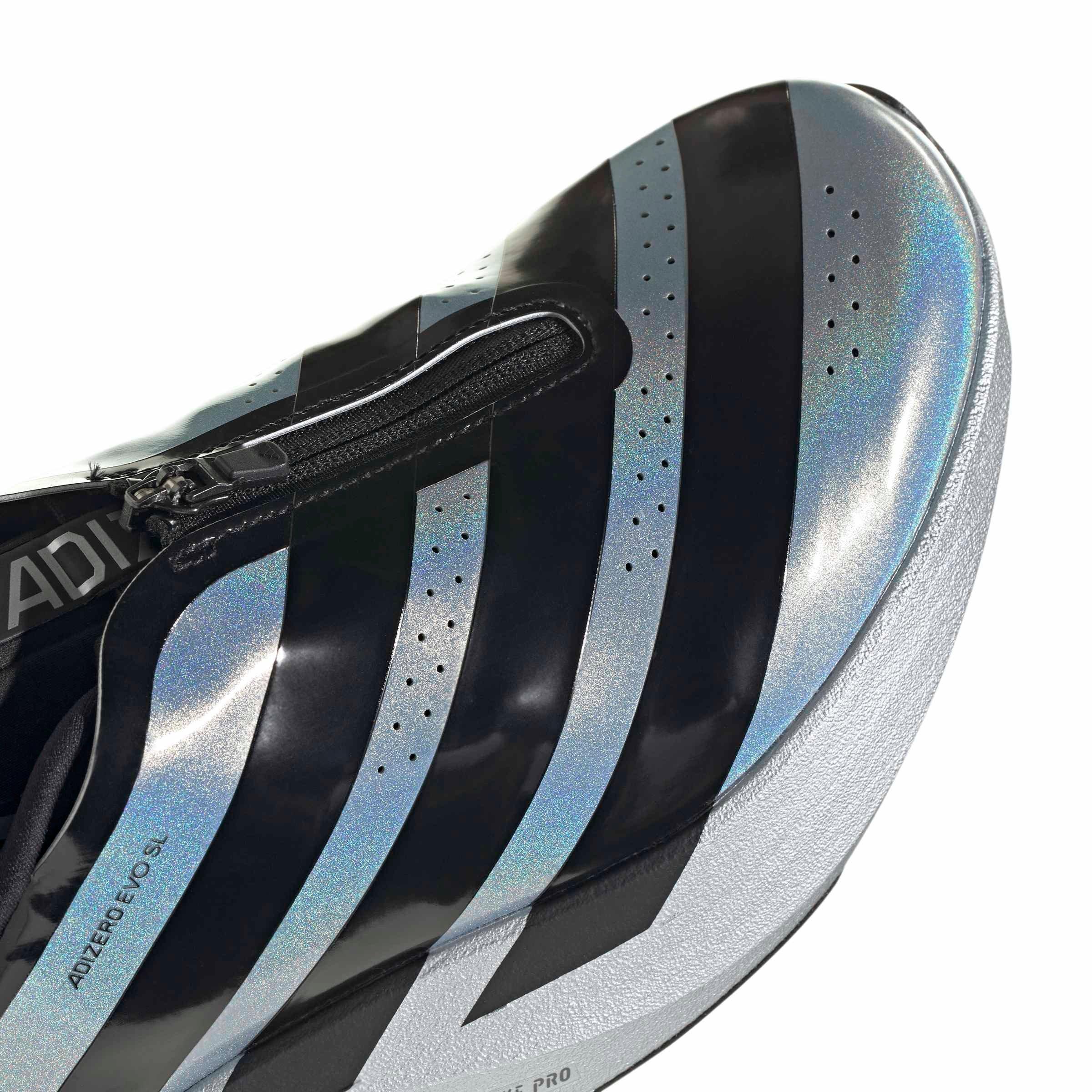 adidas Adizero EVO SL Zip "Silver Metallic/Core Black/Halo Silver" Men's Running Shoe - SILVER/BLACK/SILVER