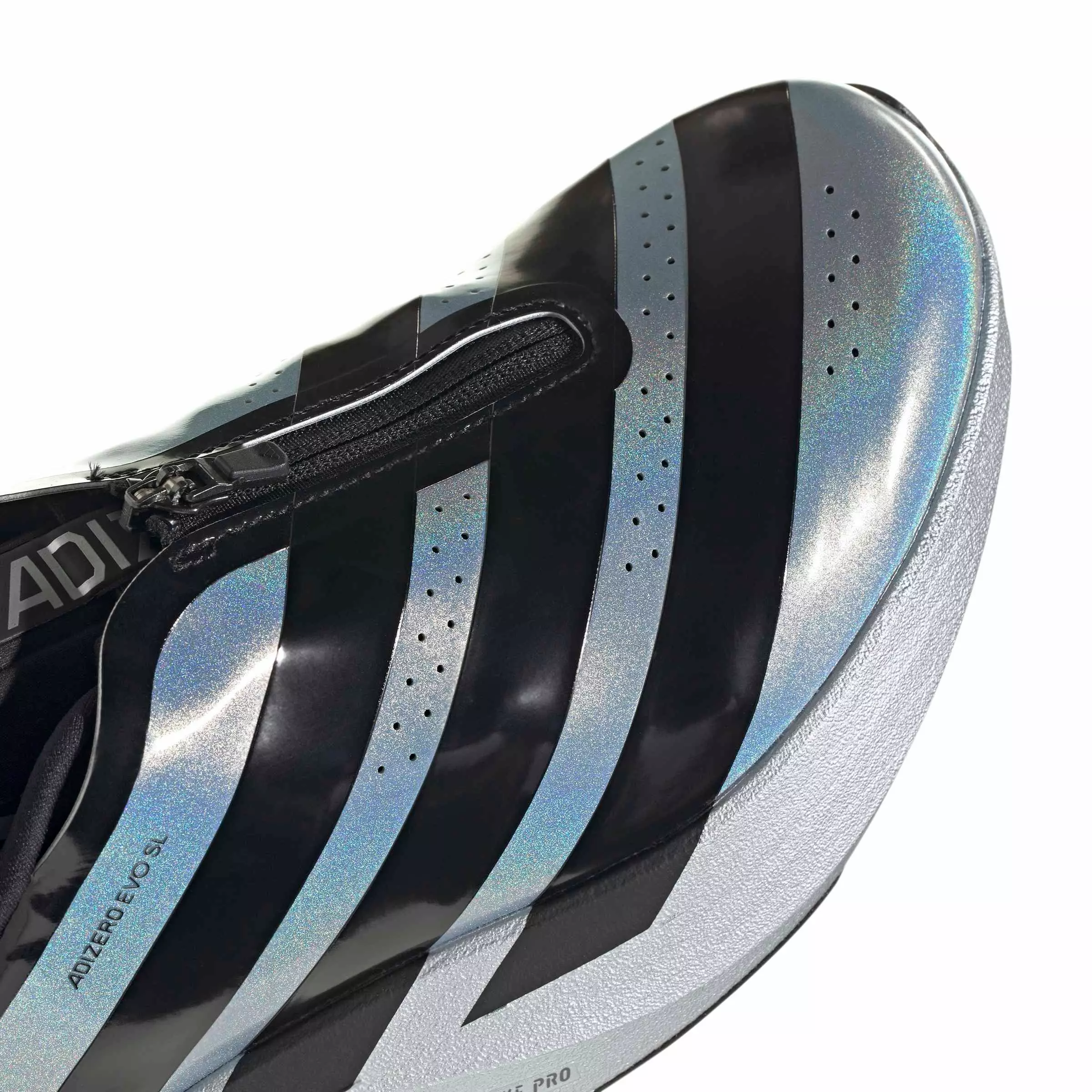 adidas Adizero EVO SL Zip "Silver Metallic/Core Black/Halo Silver" Men's Running Shoe - SILVER/BLACK/SILVER