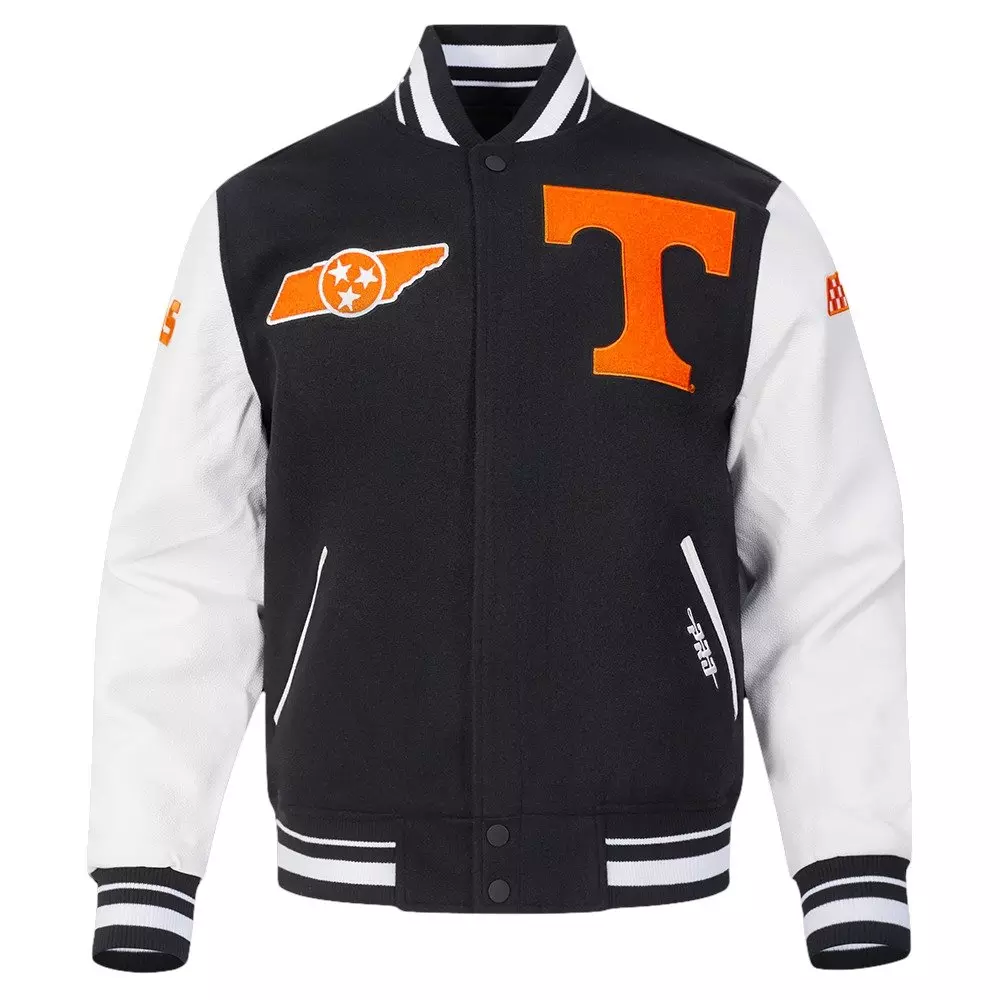 Pro Standard Men's NCAA University of Tennessee Wool Jacket -Black/White - BLACK/WHITE