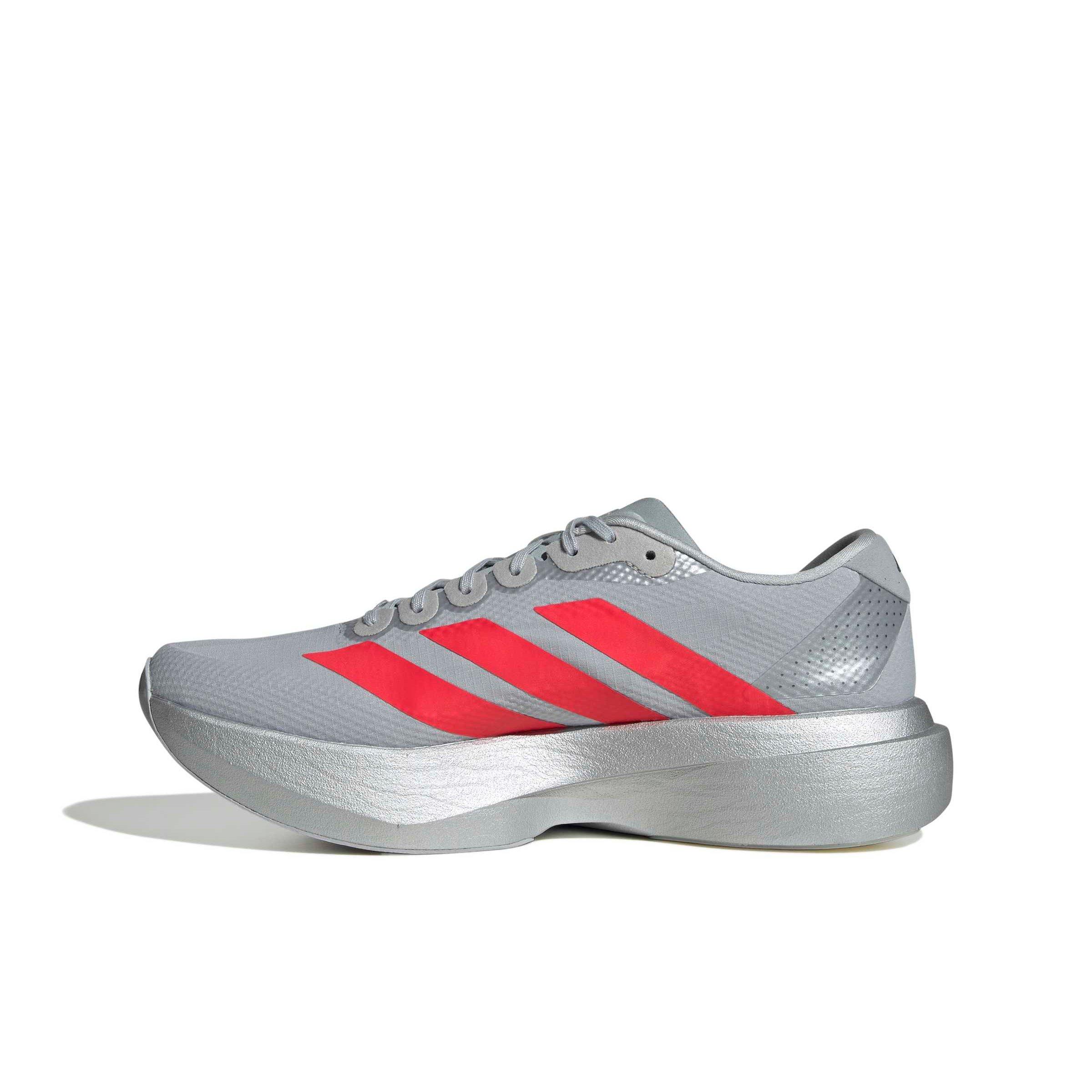 adidas Adizero EVO SL "Silver Metallic/Lucid Red/Iron Metallic" Men's Running Shoe - SILVER/RED/IRON