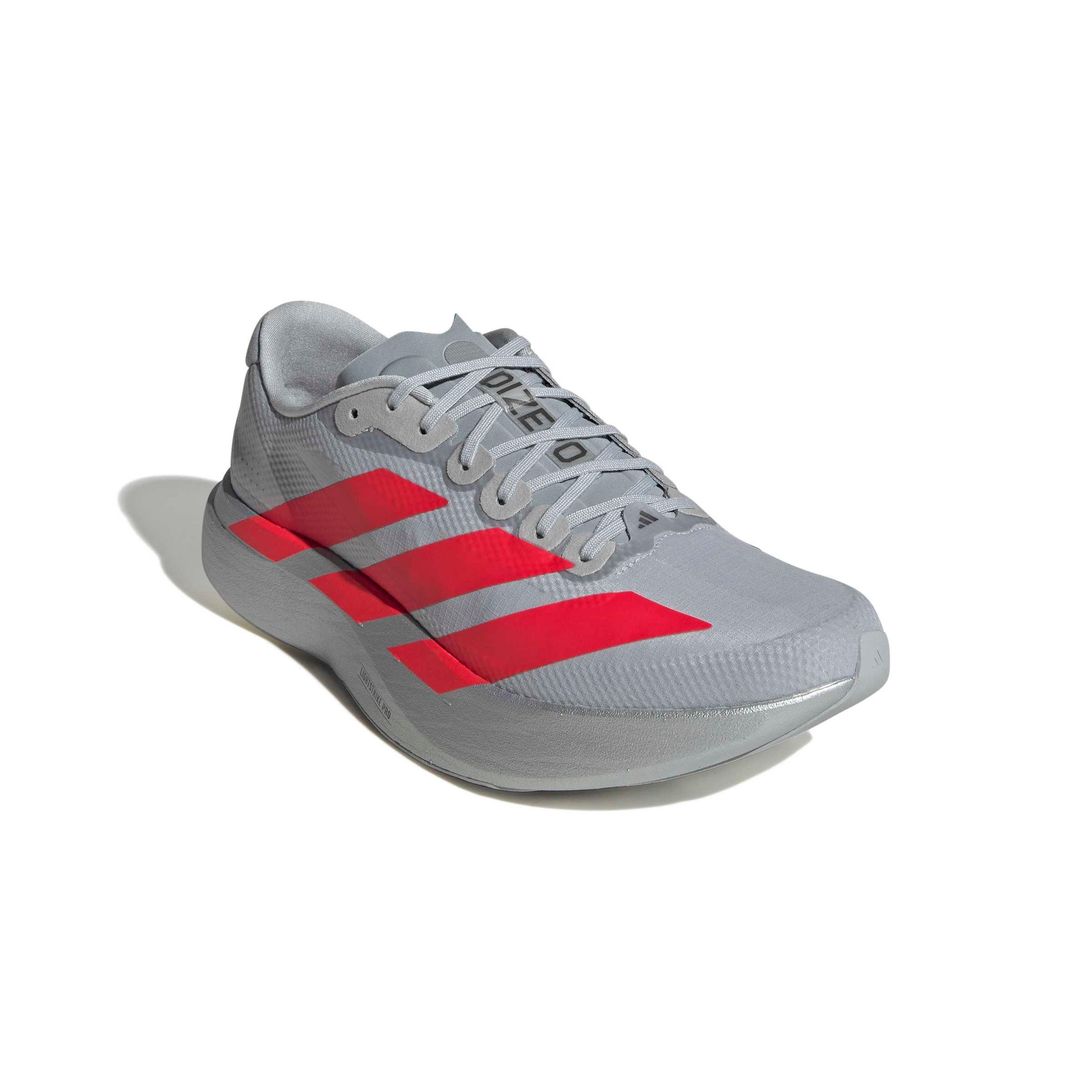 adidas Adizero EVO SL "Silver Metallic/Lucid Red/Iron Metallic" Men's Running Shoe - SILVER/RED/IRON