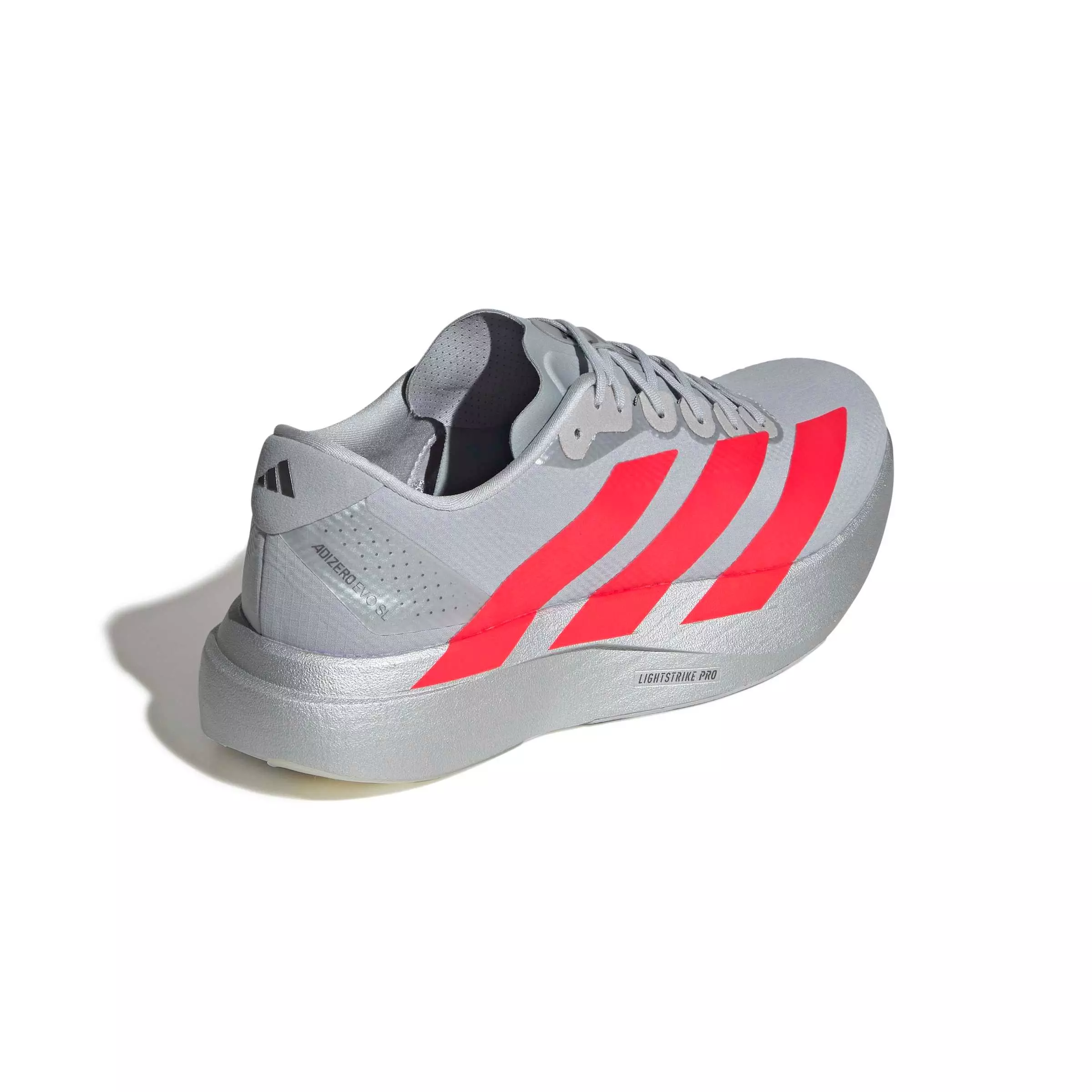 adidas Adizero EVO SL "Silver Metallic/Lucid Red/Iron Metallic" Men's Running Shoe - SILVER/RED/IRON
