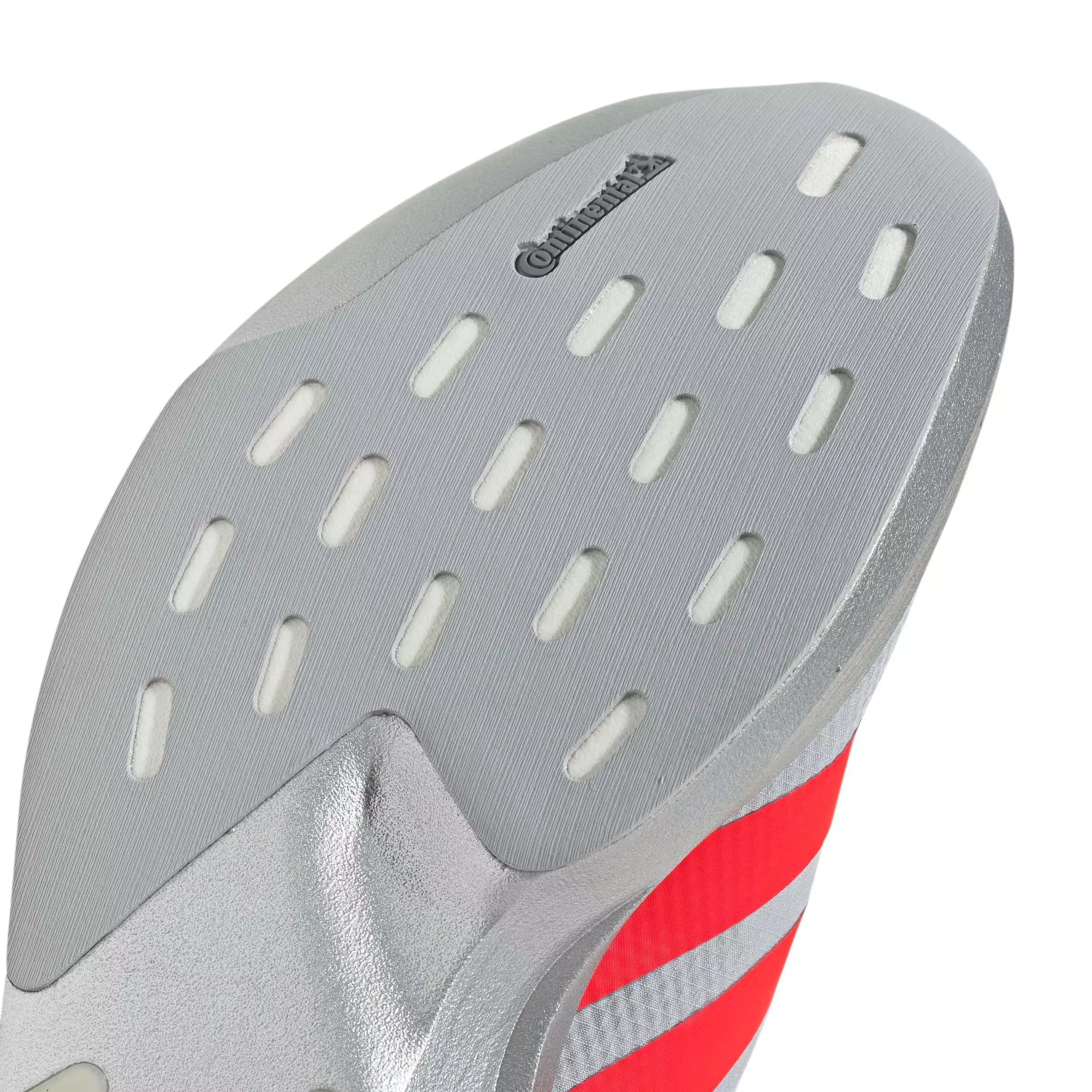 adidas Adizero EVO SL "Silver Metallic/Lucid Red/Iron Metallic" Men's Running Shoe - SILVER/RED/IRON