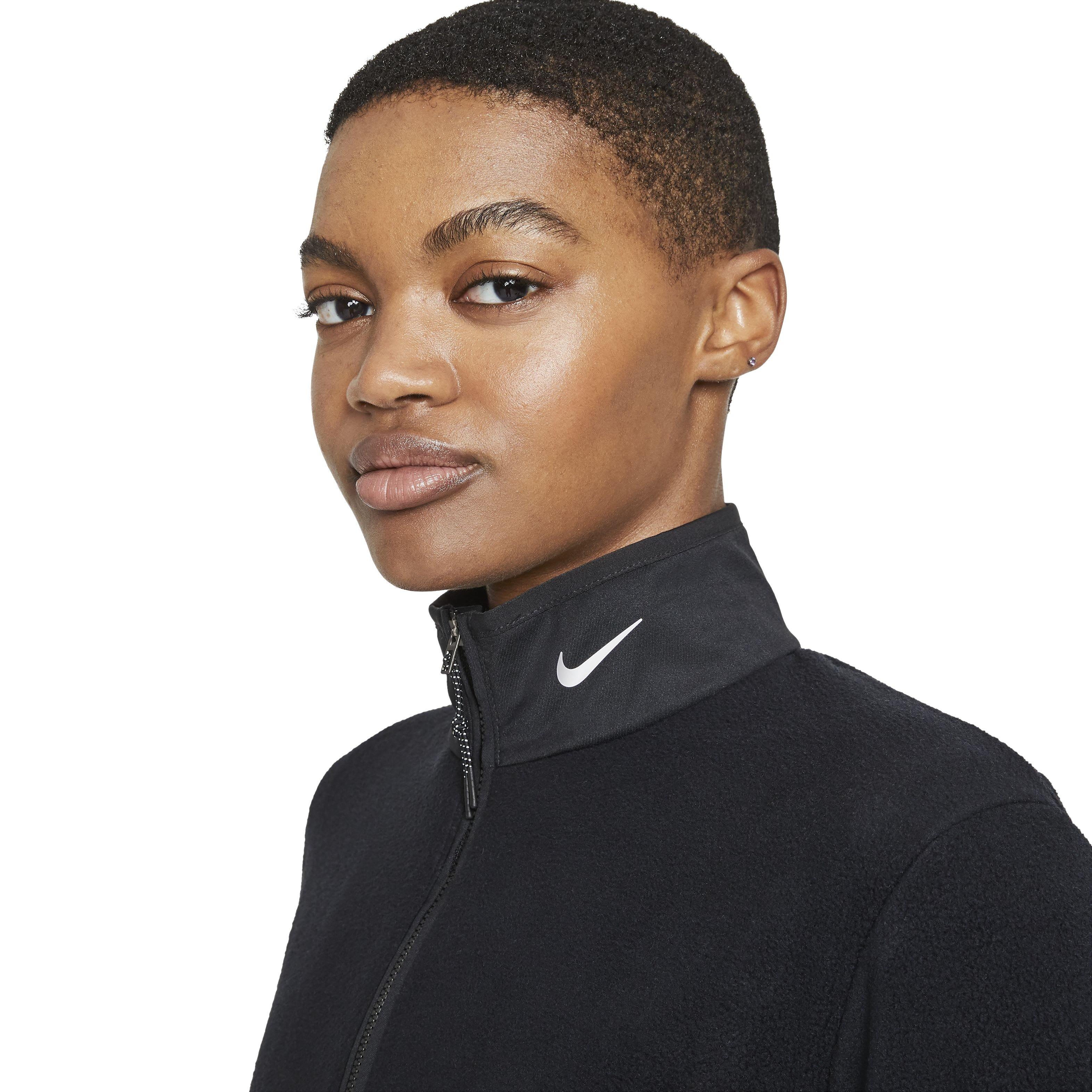 Nike Women's Therma-FIT Victory Long-Sleeve 1/2-Zip Golf Top -Black - BLACK Thumbnail View 3