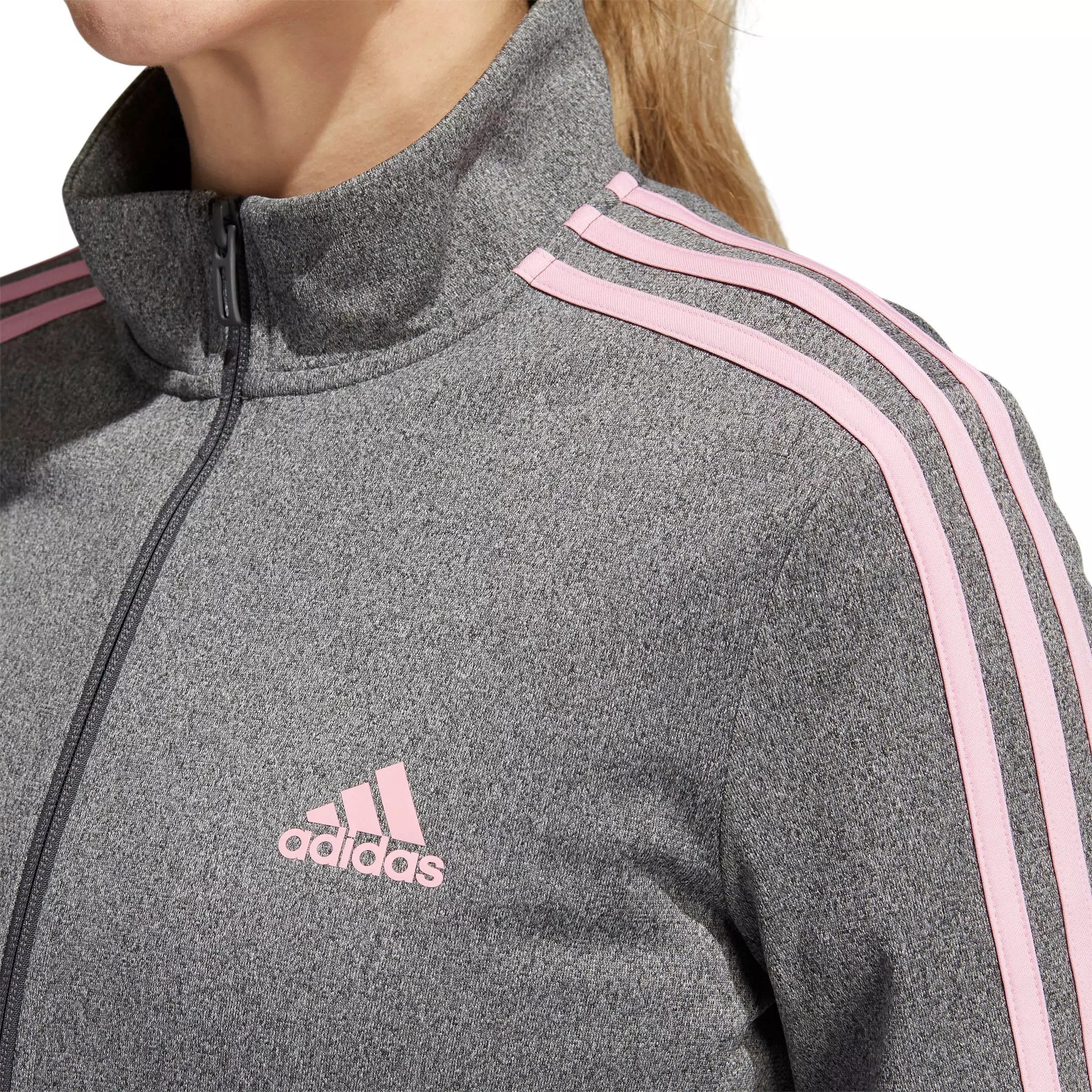 adidas Women's Regular Tricot 3-Stripes Track Jacket - Grey - GREY
