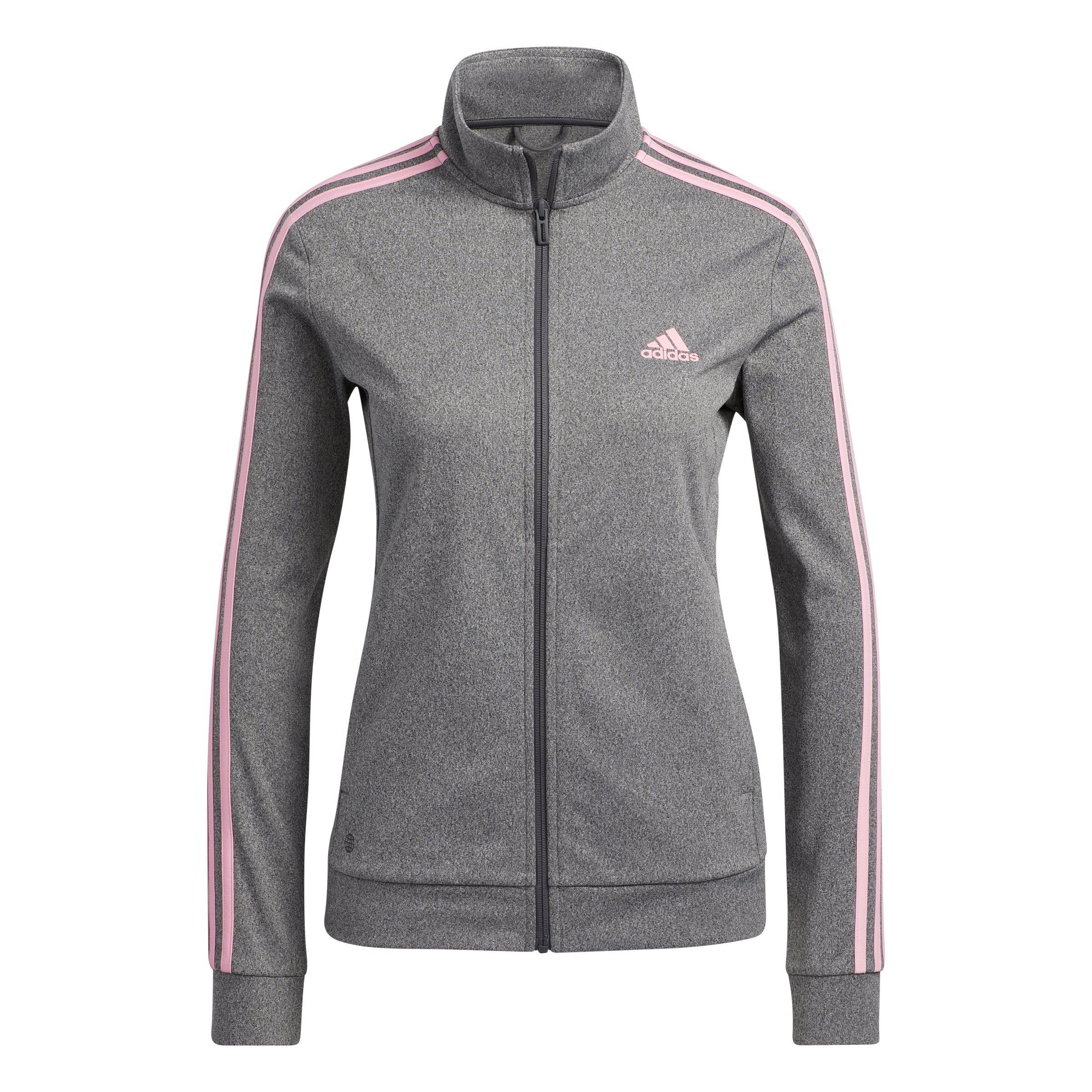 adidas Women's Regular Tricot 3-Stripes Track Jacket - Grey - GREY Thumbnail View 6