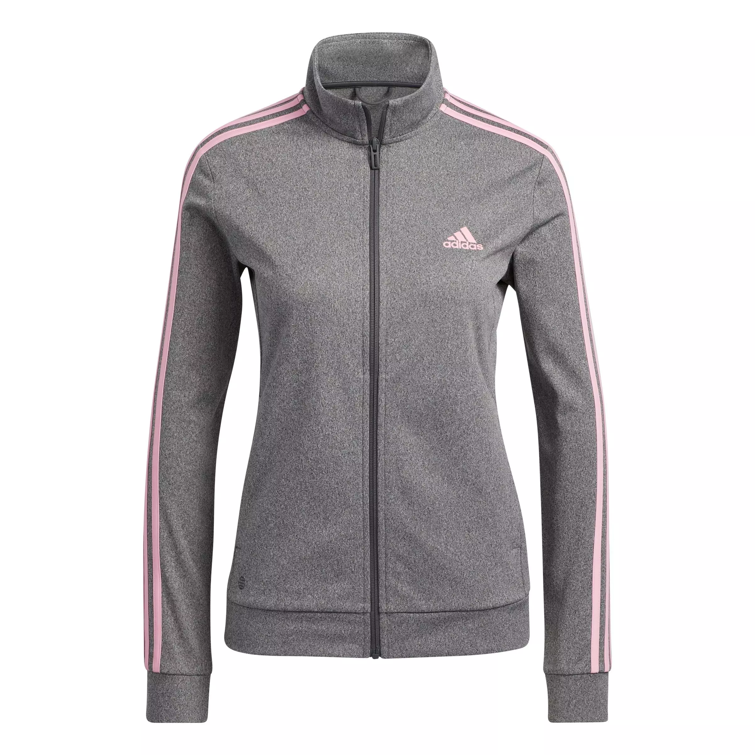 adidas Women's Regular Tricot 3-Stripes Track Jacket - Grey - GREY