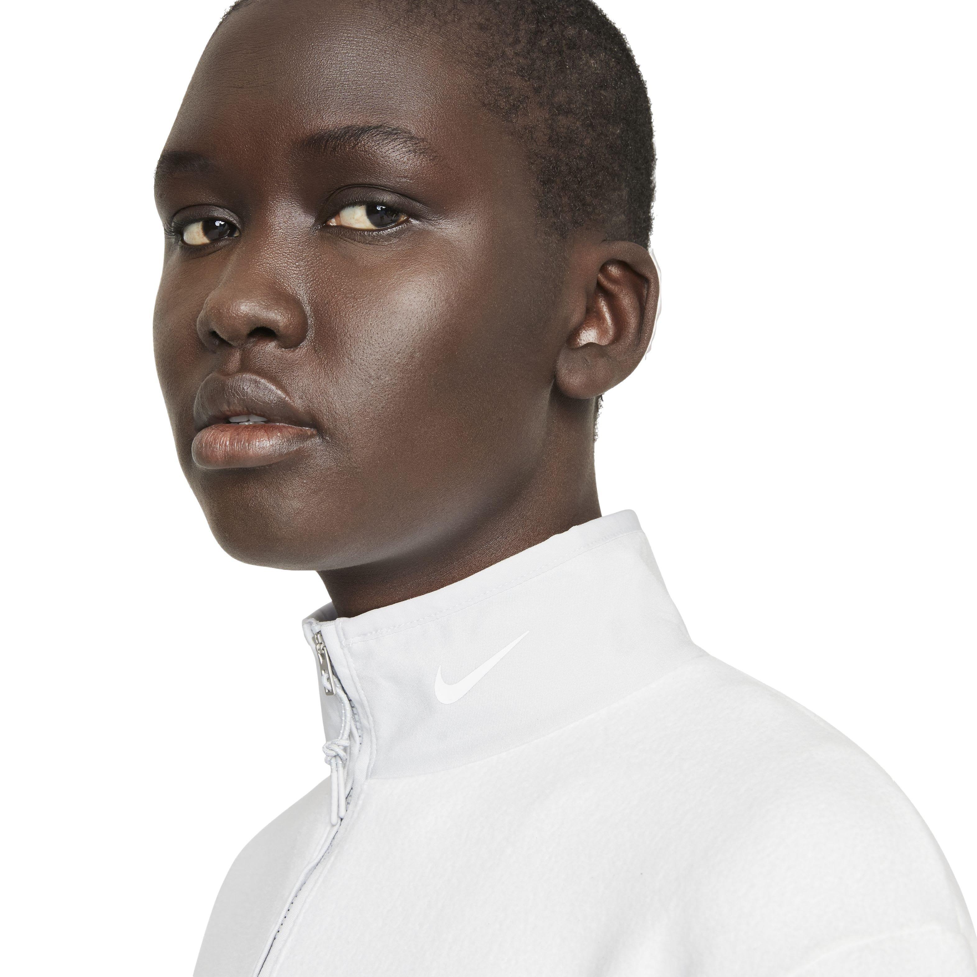 Nike Women's Therma-FIT Victory Long-Sleeve 1/2-Zip Golf Top -White - WHITE Thumbnail View 3