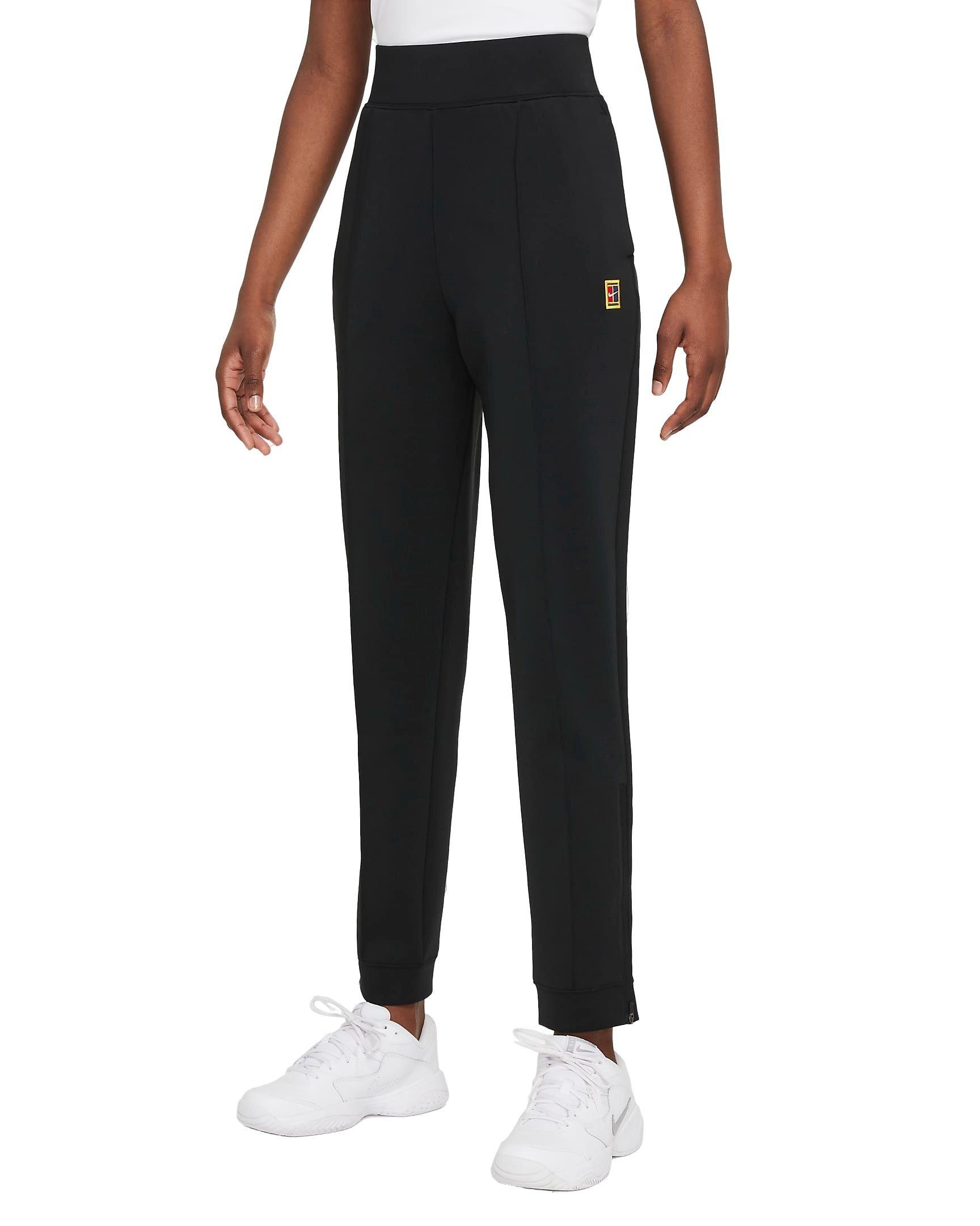 Nike Women's Court Dri-FIT Knit Tennis Pants - Black - BLACK Thumbnail View 1
