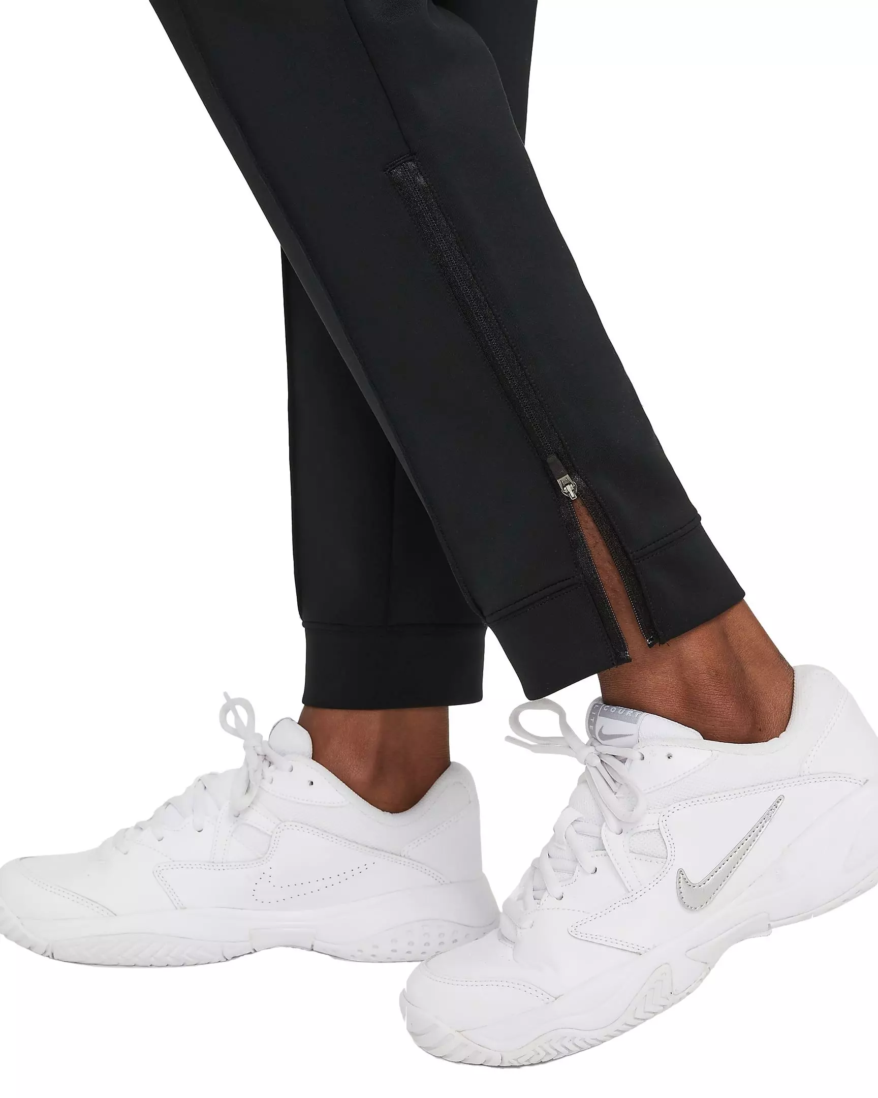 Nike Women's Court Dri-FIT Knit Tennis Pants - Black - BLACK