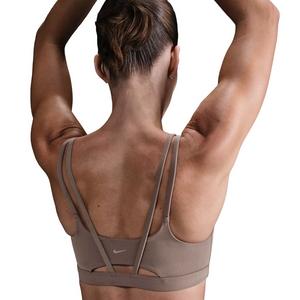 Nike Women's Dri-FIT Alate trace Light-Support Padded Sports Bra -Brown