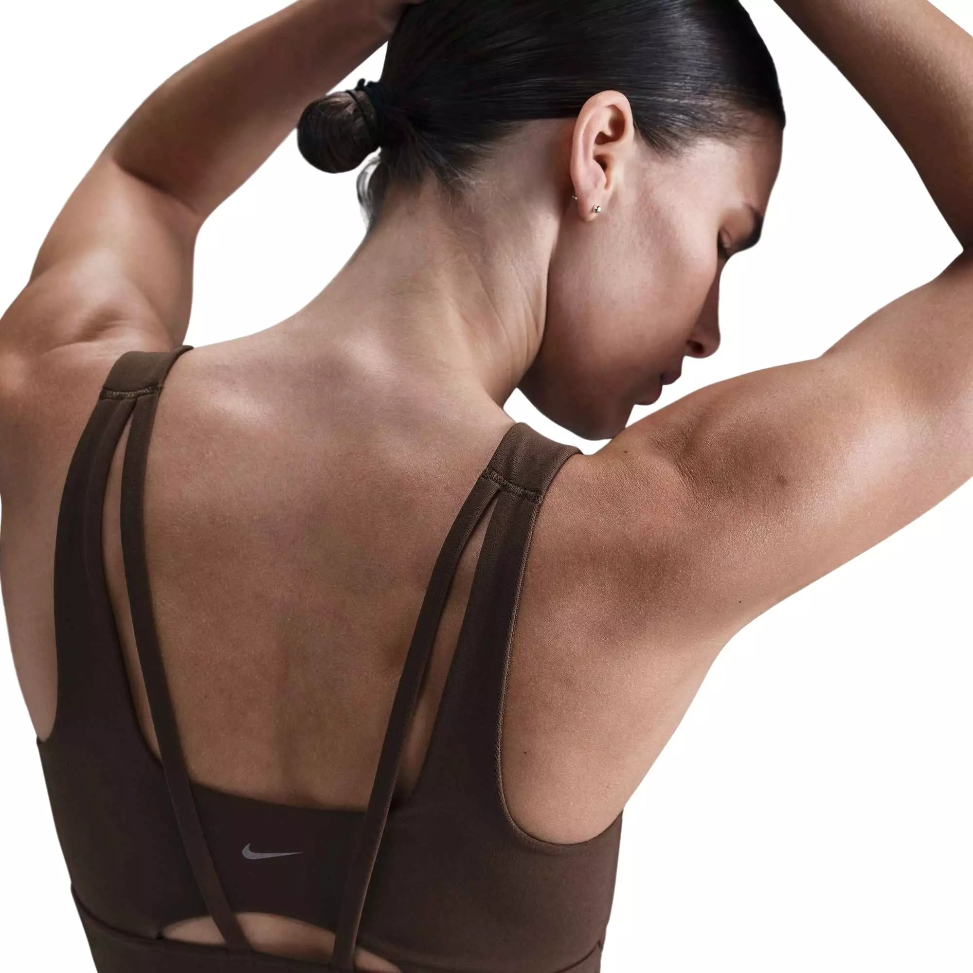 Nike Women's Zenvy Medium-Support Padded Longline Sports Bra - Brown - BROWN