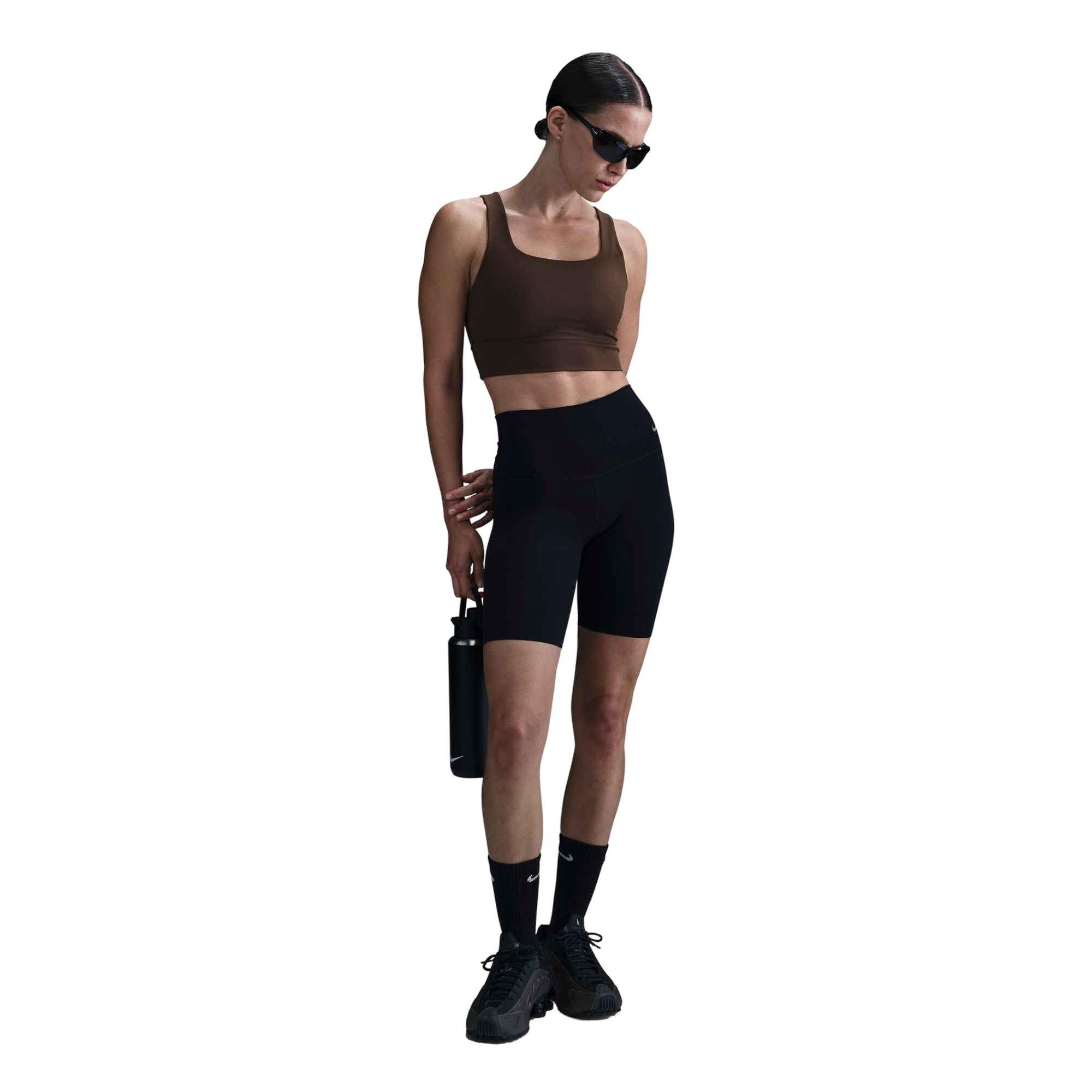 Nike Women's Zenvy Medium-Support Padded Longline Sports Bra - Brown - BROWN Thumbnail View 4