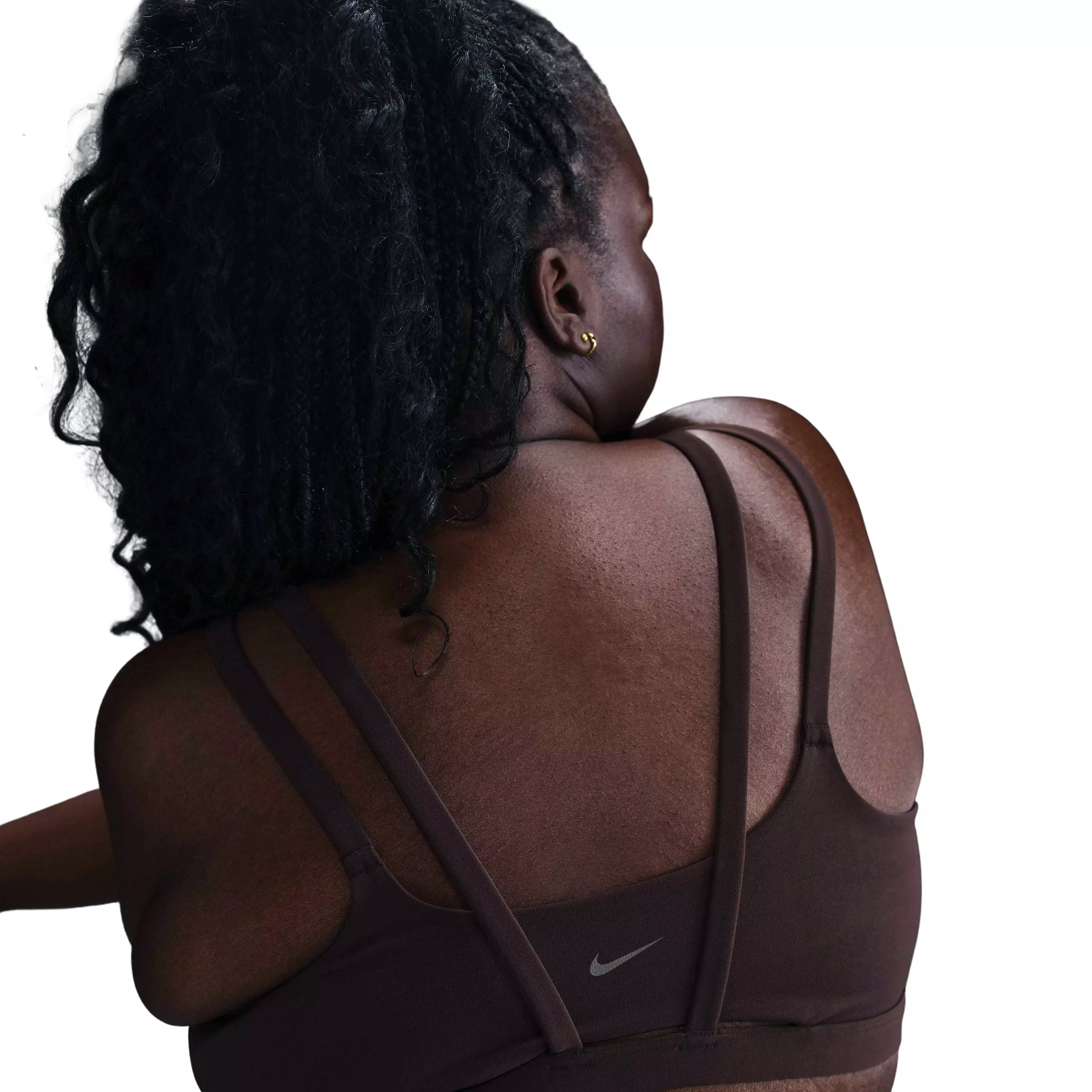 Nike Women's Alate Dri-FIT Trace Light-Support Padded Sports Bra -Dk Brown - DK BROWN