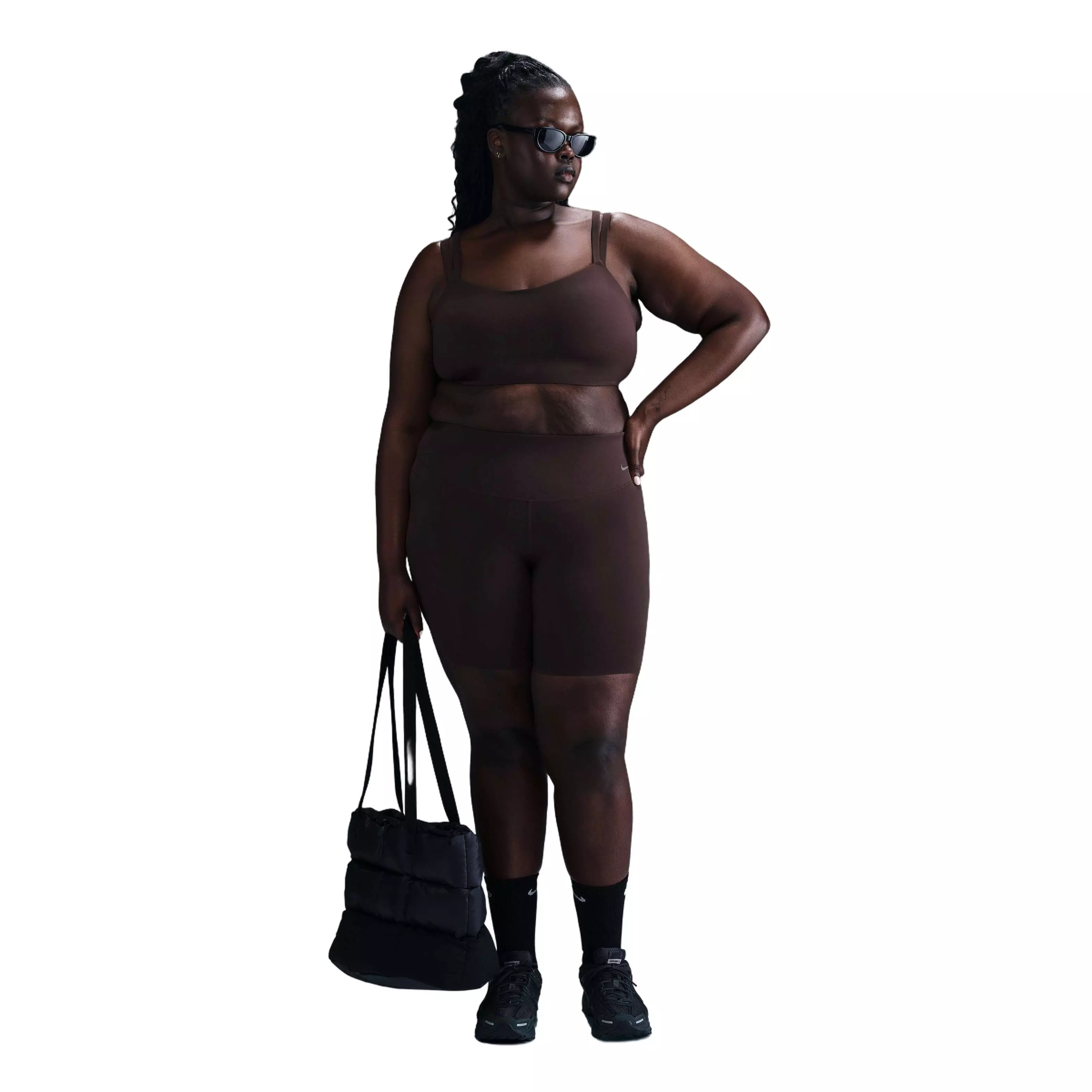 Nike Women's Alate Dri-FIT Trace Light-Support Padded Sports Bra -Dk Brown - DK BROWN