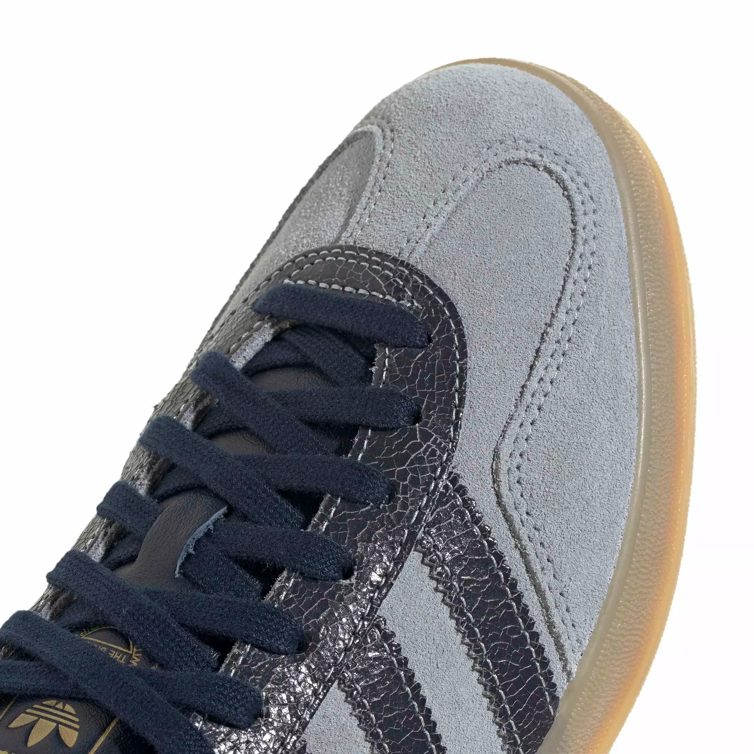 adidas Originals Gazelle Indoor "Halo Silver/Night Indigo/Gum 4" Men's Shoe - SILVER/INDIGO/GUM