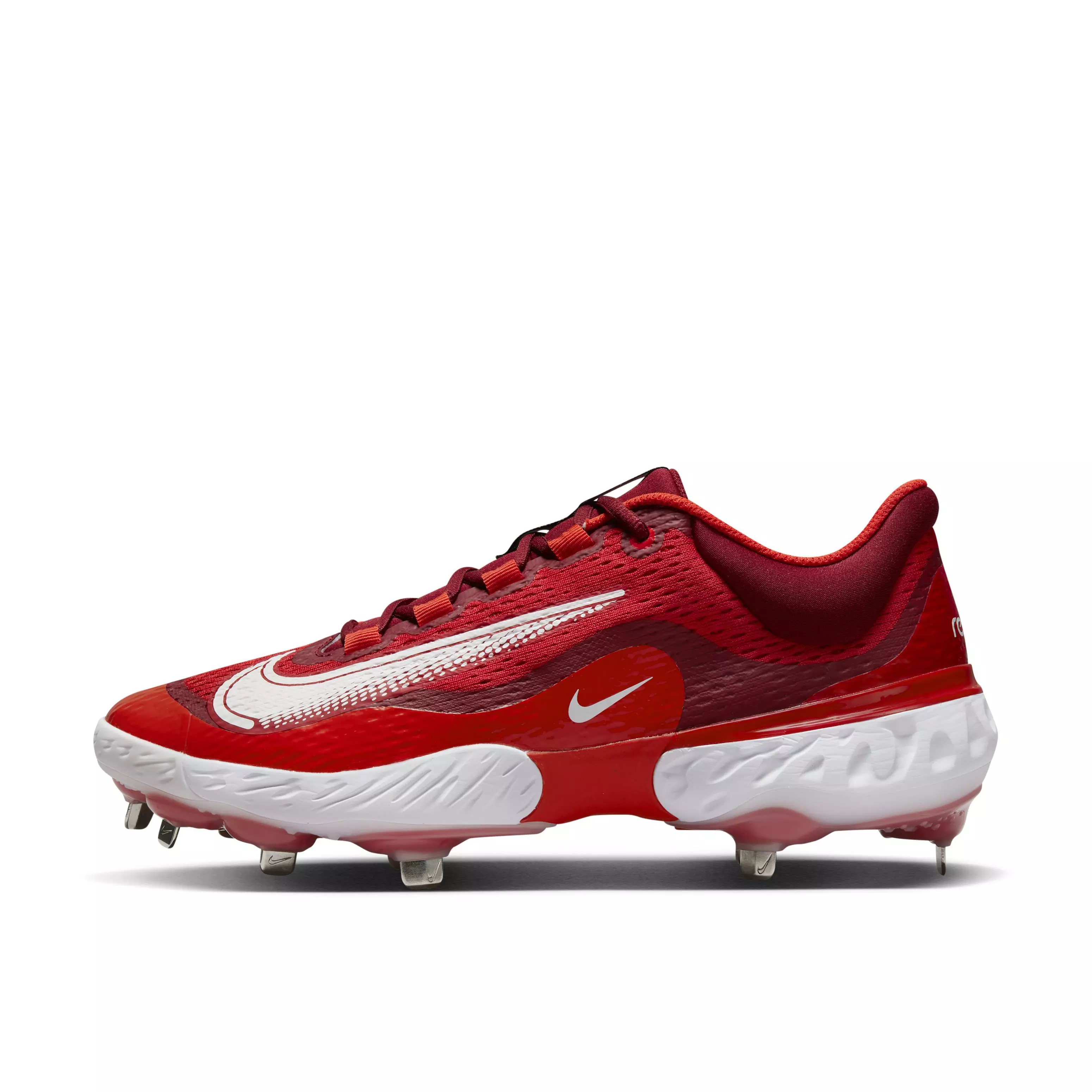 Nike Alpha Huarache Elite 4 Low "University Red/Team Red/Habanero Red/White" Men's Baseball Cleat - RED/RED/RED/WHITE