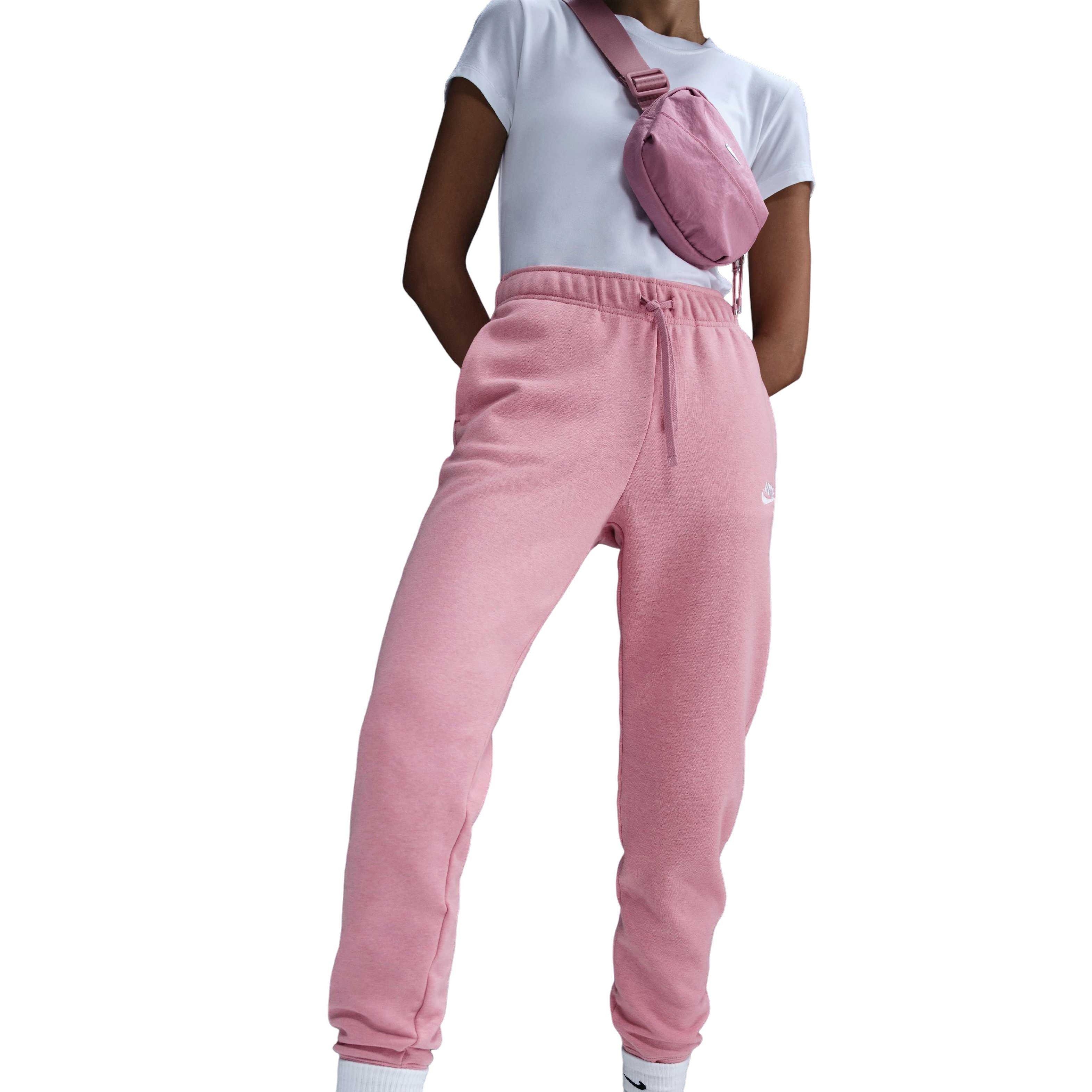 Nike Women's Sportswear Club Fleece Mid-Rise Joggers - Pink - PINK Thumbnail View 1