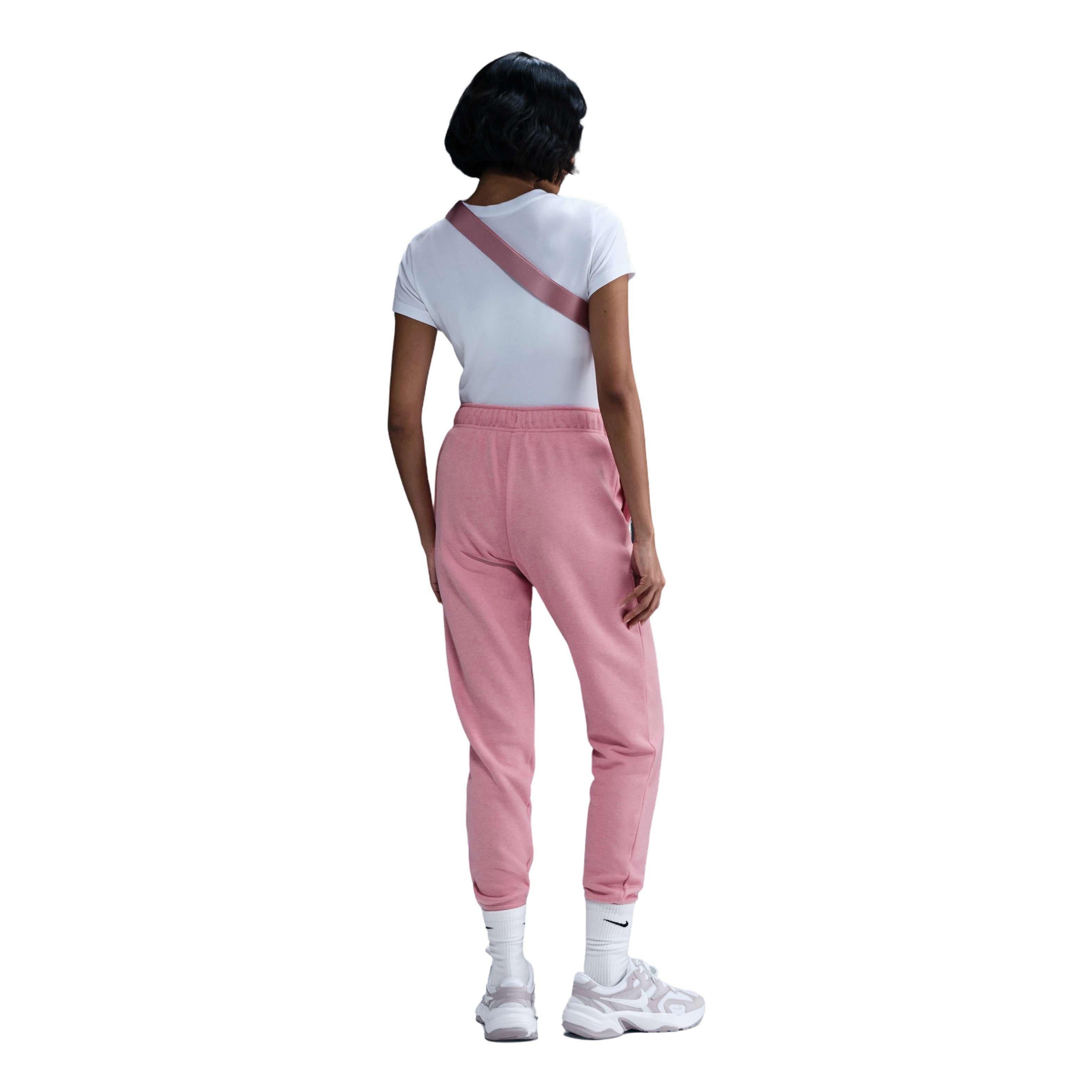 Nike Women's Sportswear Club Fleece Mid-Rise Joggers - Pink - PINK Thumbnail View 4