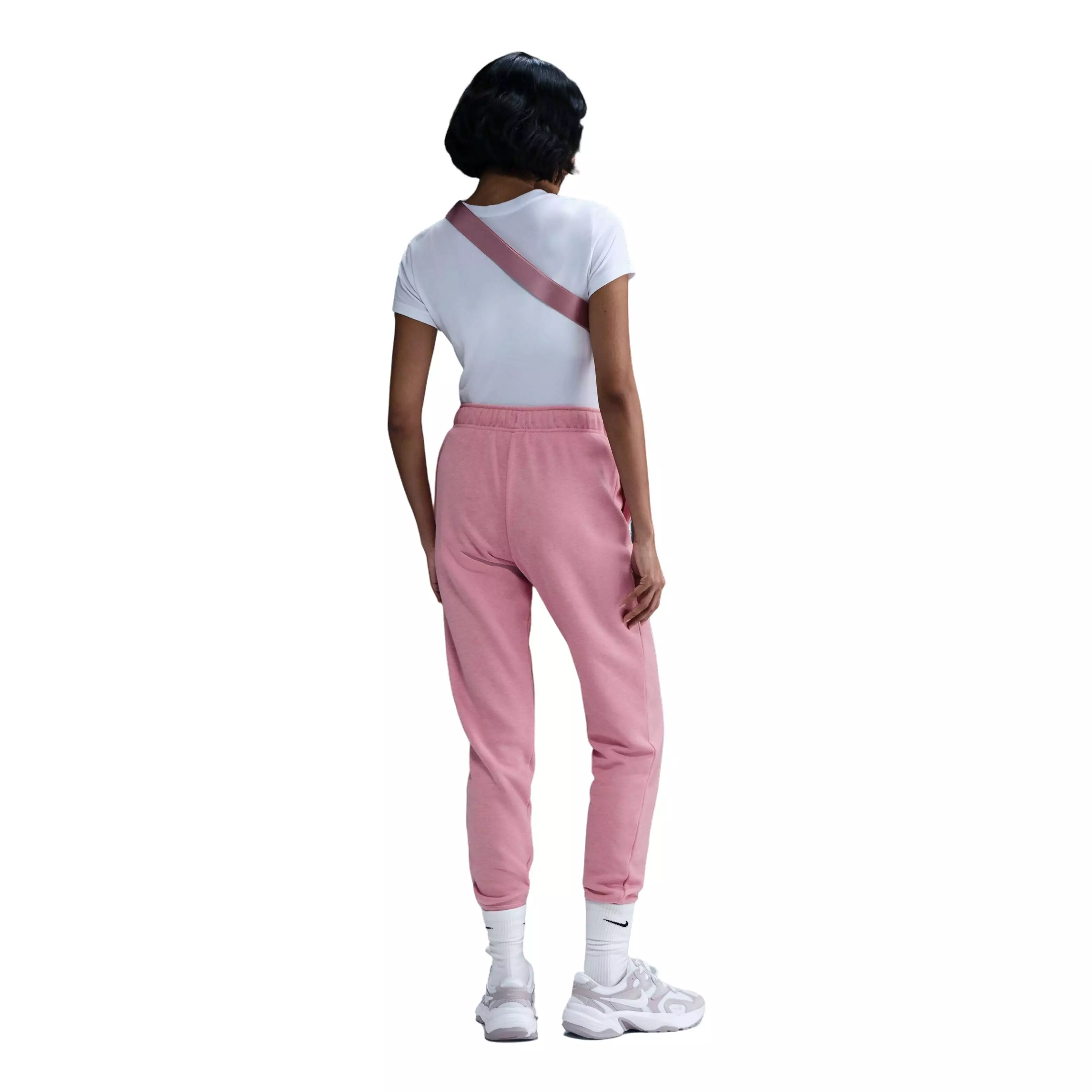 Nike Women's Sportswear Club Fleece Mid-Rise Joggers - Pink - PINK