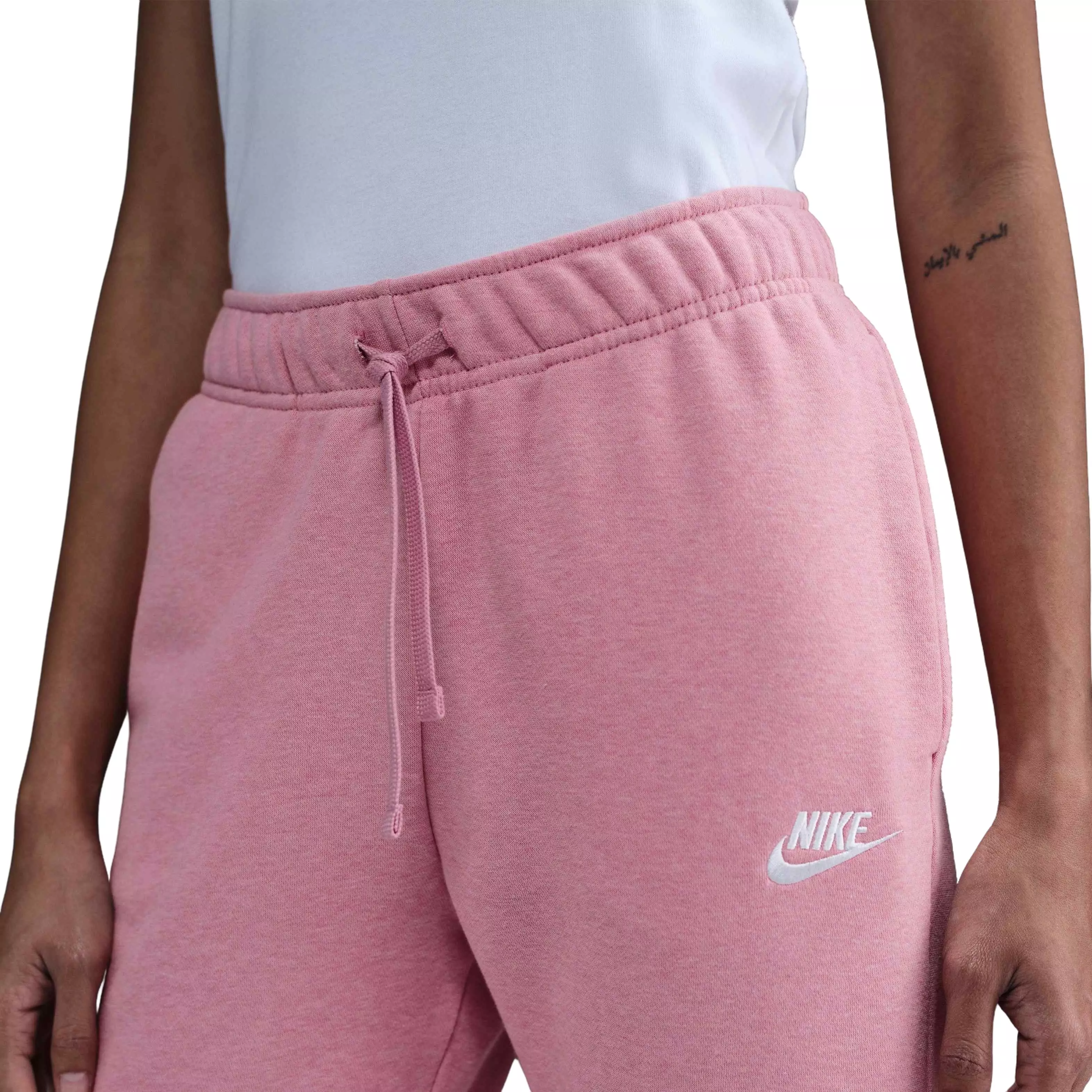 Nike Women's Sportswear Club Fleece Mid-Rise Joggers - Pink - PINK