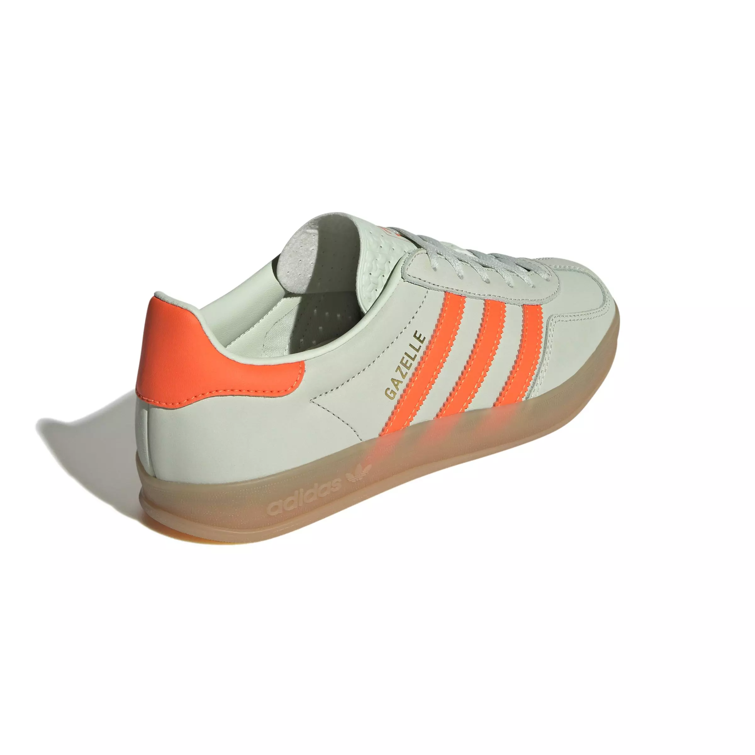 adidas Originals Gazelle "Linen Green/Solar Orange/Gum 3" Women's Shoe - GREEN/ORANGE/GUM