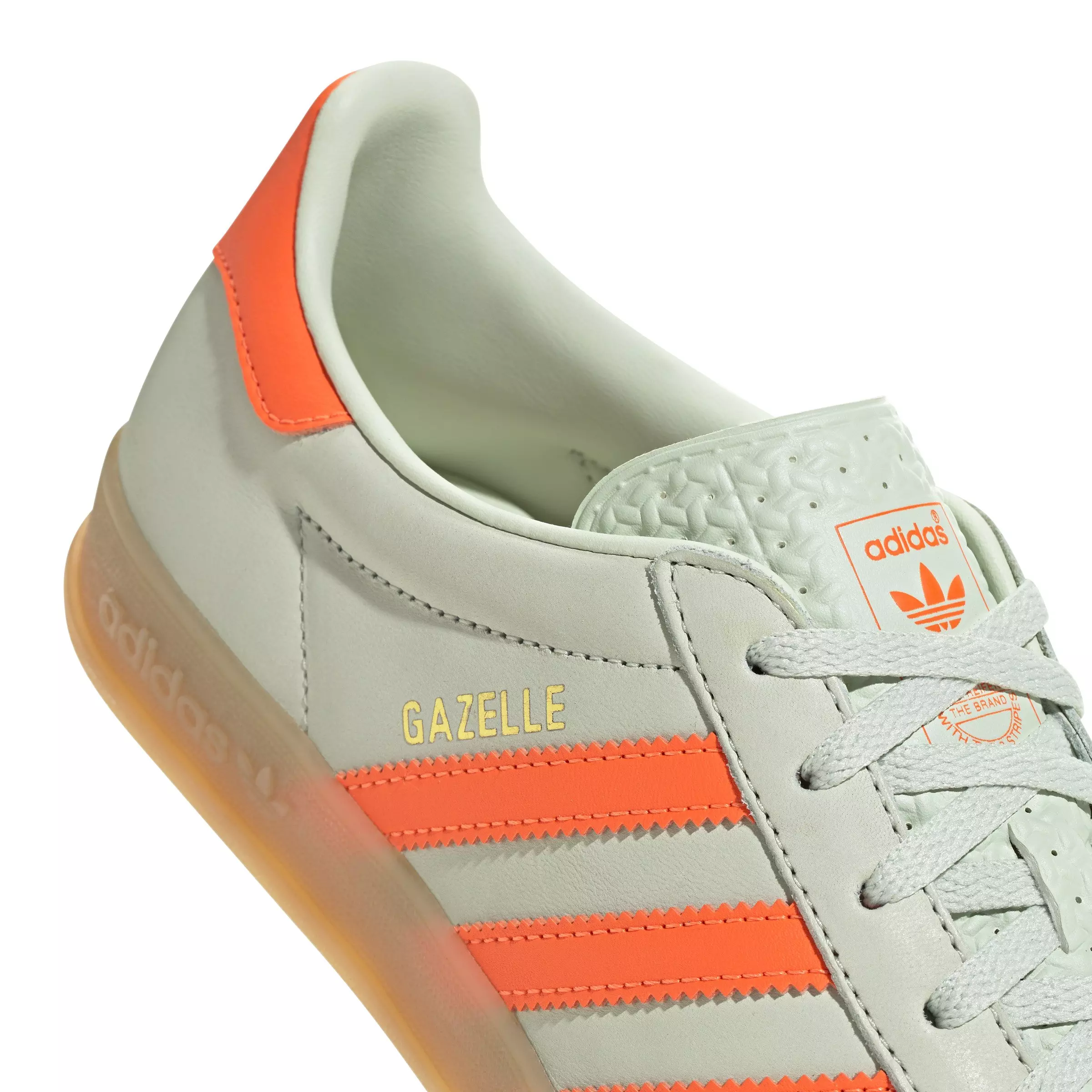 adidas Originals Gazelle "Linen Green/Solar Orange/Gum 3" Women's Shoe - GREEN/ORANGE/GUM
