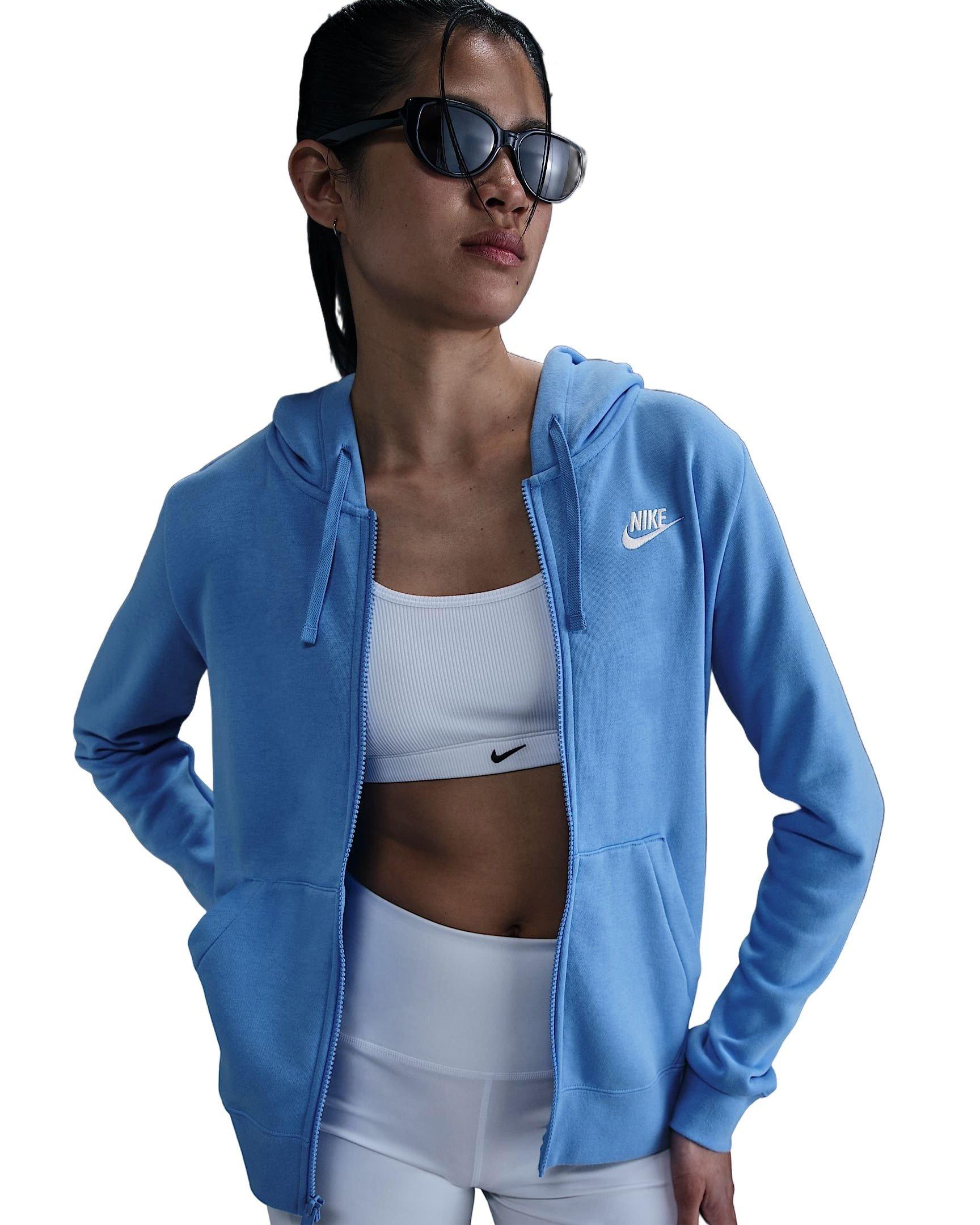 Nike Women's Sportswear Club Fleece Full-Zip Hooded Jacket - Blue - BLUE Thumbnail View 1